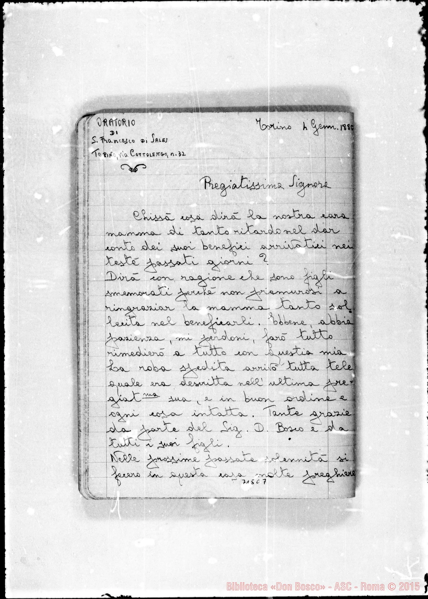 Fotogramma C 7 — Prato Susanna, ved. Saettone. Quaderno con copie di lettere da diversi mittenti
