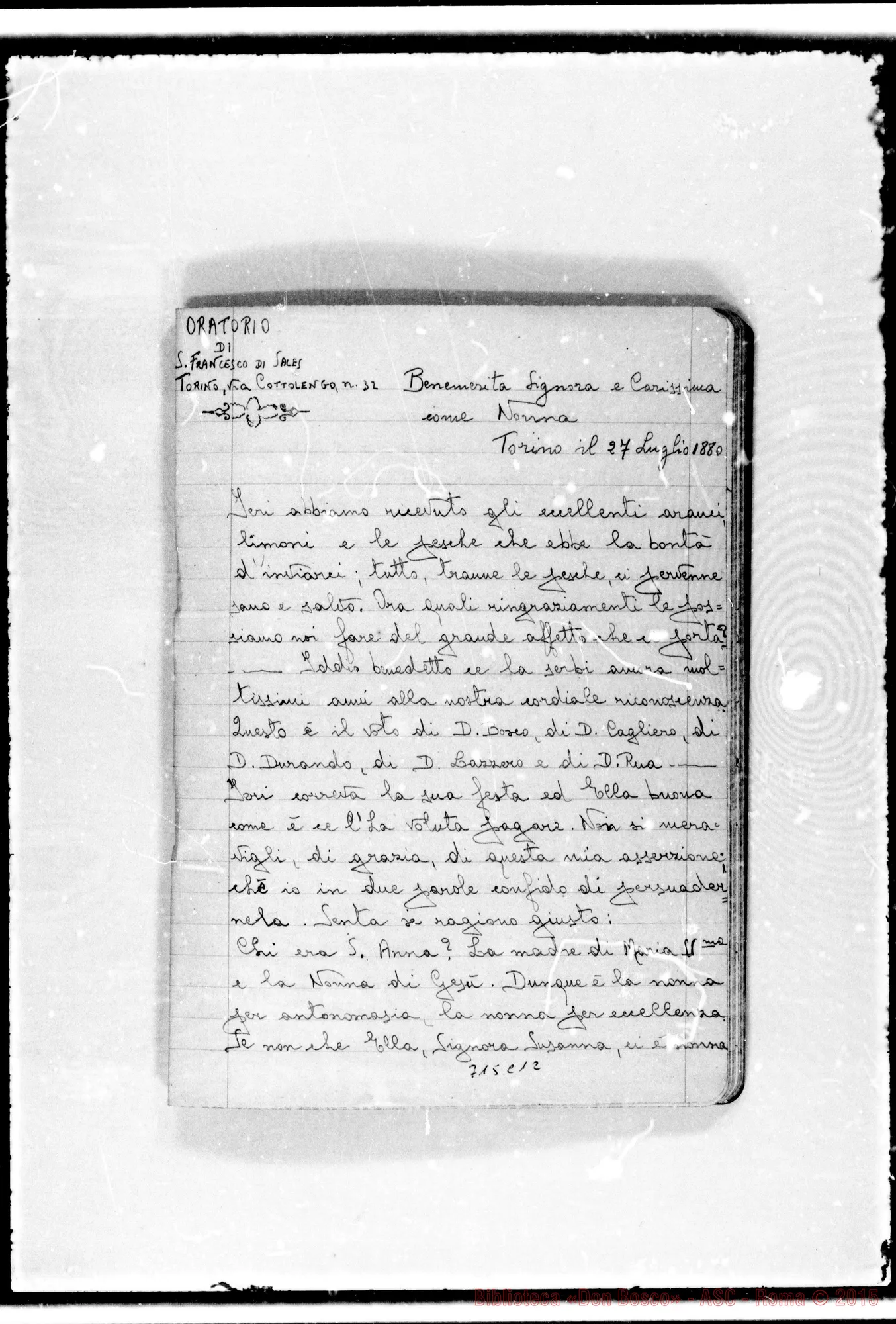 Fotogramma C 12 — Prato Susanna, ved. Saettone. Quaderno con copie di lettere da diversi mittenti
