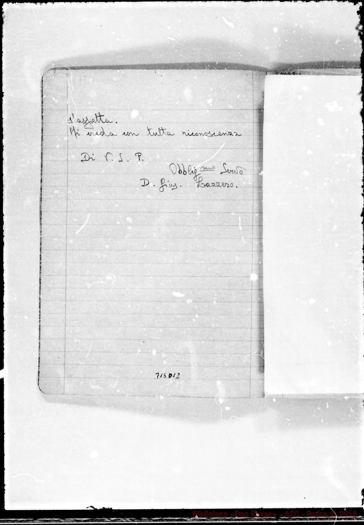 Fotogramma D 12 — Prato Susanna, ved. Saettone. Quaderno con copie di lettere da diversi mittenti