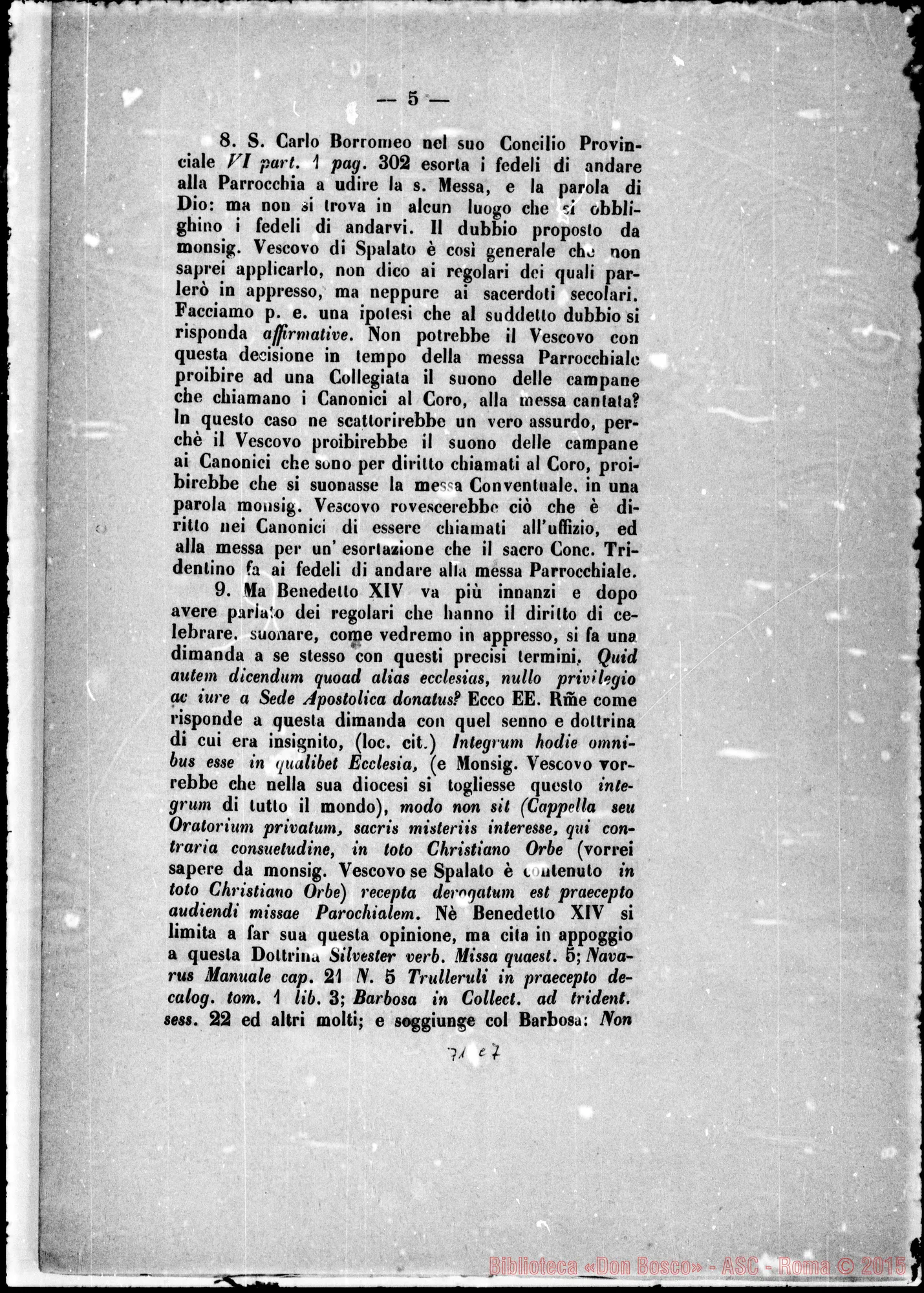 Fotogramma C 7 — Randi Lorenzo llarione, card.: «Sacra Congr. de’ VV. E RR…»