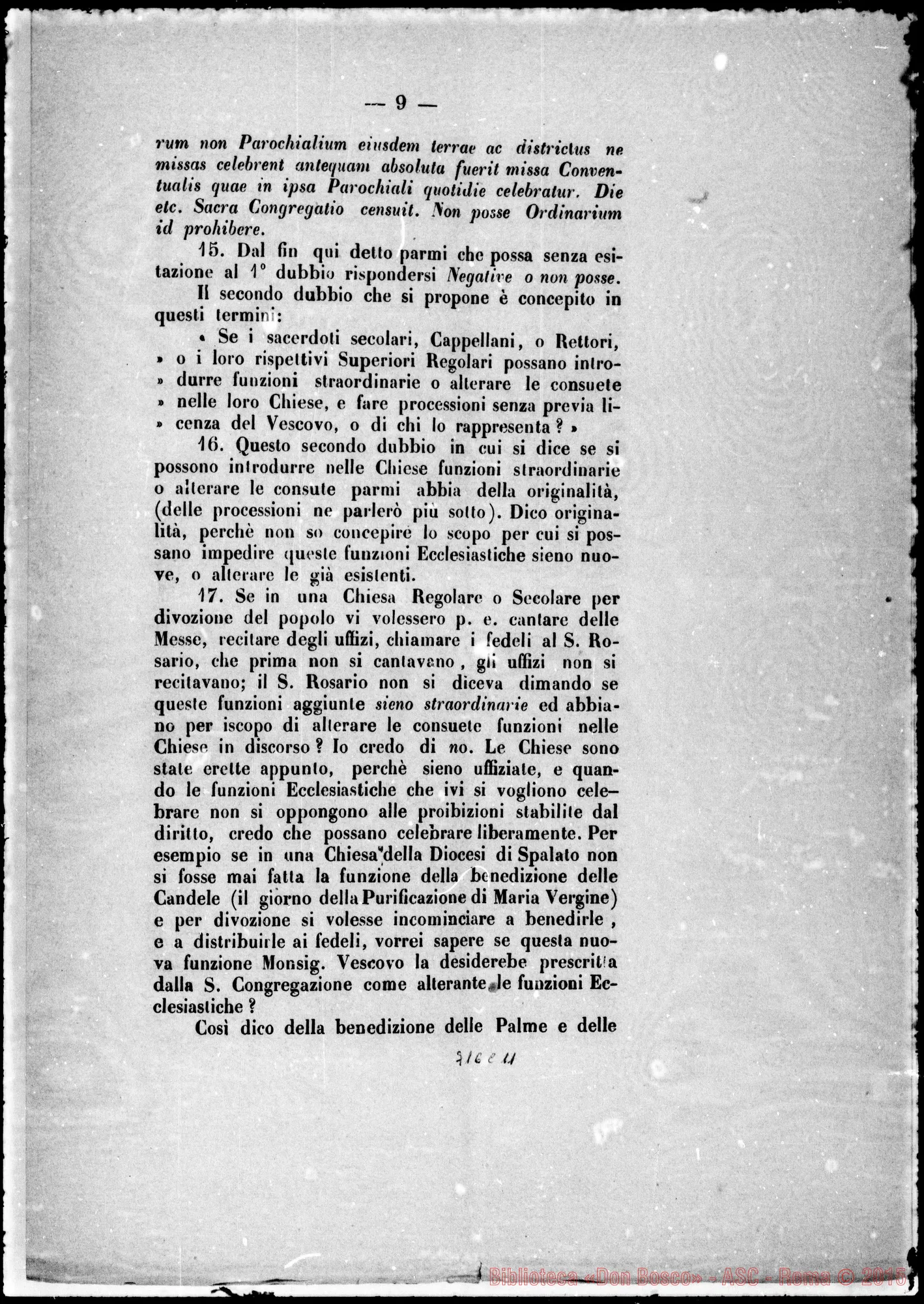 Fotogramma C 11 — Randi Lorenzo llarione, card.: «Sacra Congr. de’ VV. E RR…»
