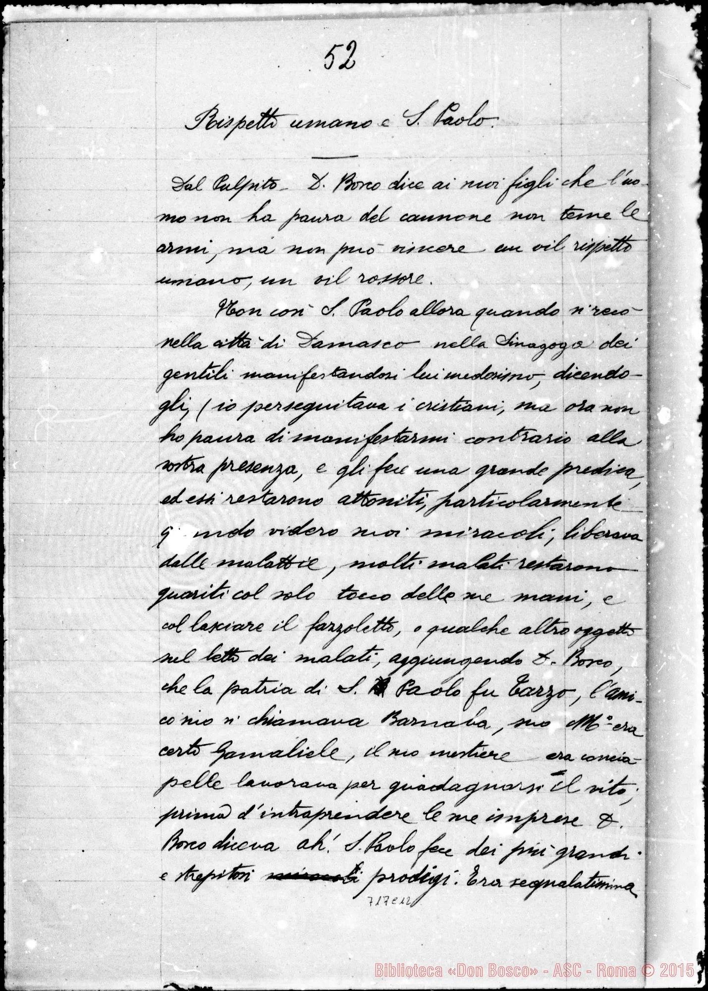 Fotogramma C 12 — Reano Giuseppe. Memorie di Reano su D. Bosco…