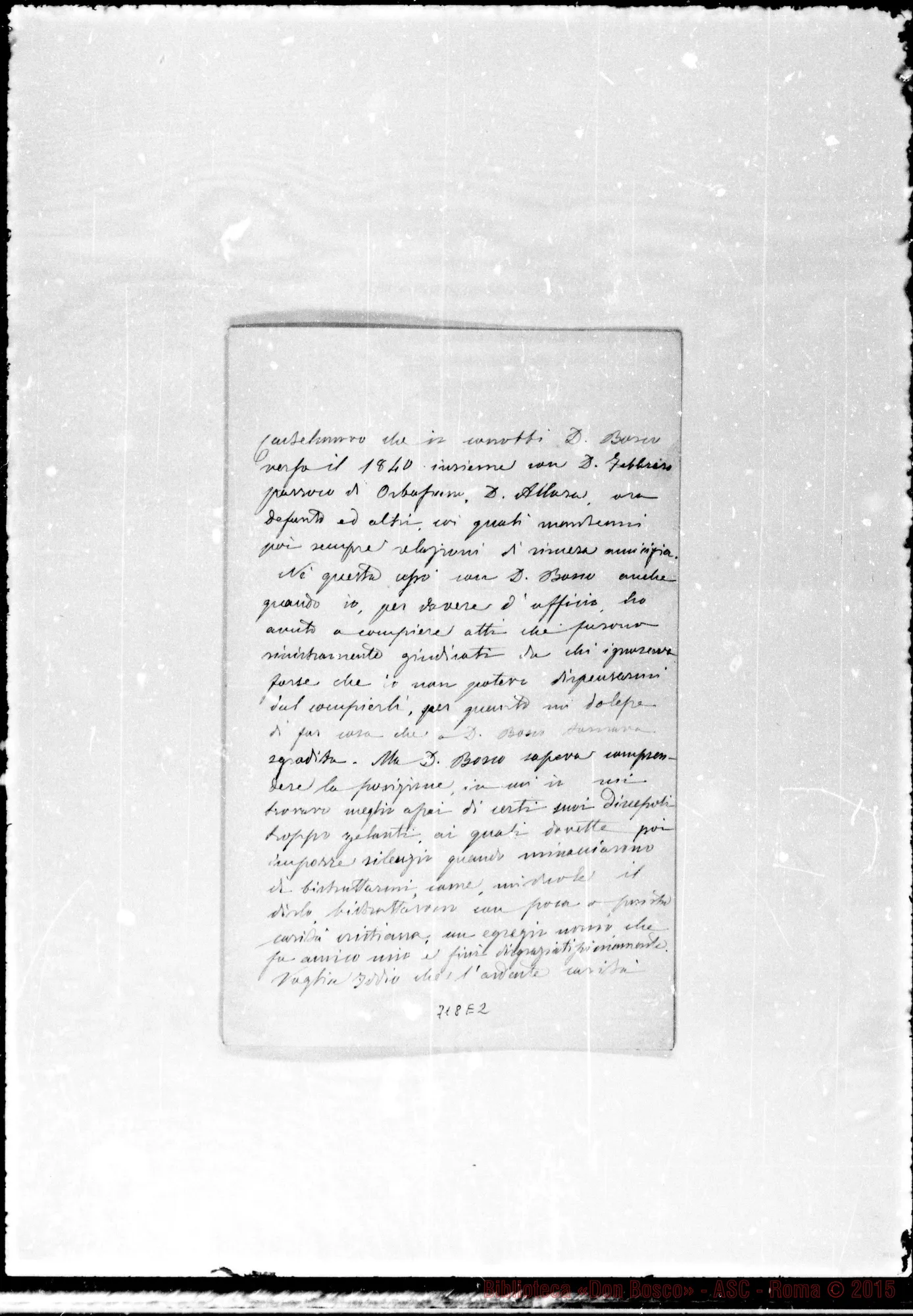 Fotogramma E 2 — Rho G., prof. Lettera indirizzata A D. Pinotto