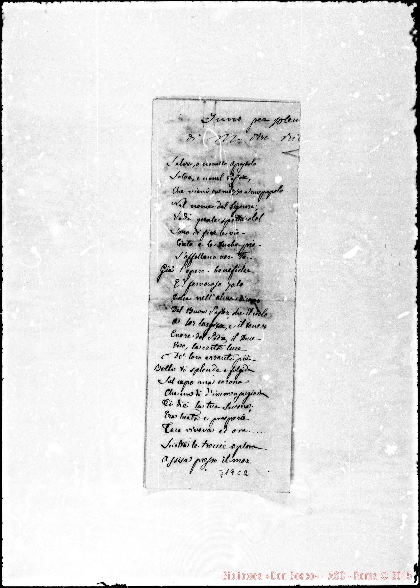 Fotogramma C 2 — Per l’ingresso di Mons. Riccardi. Inno