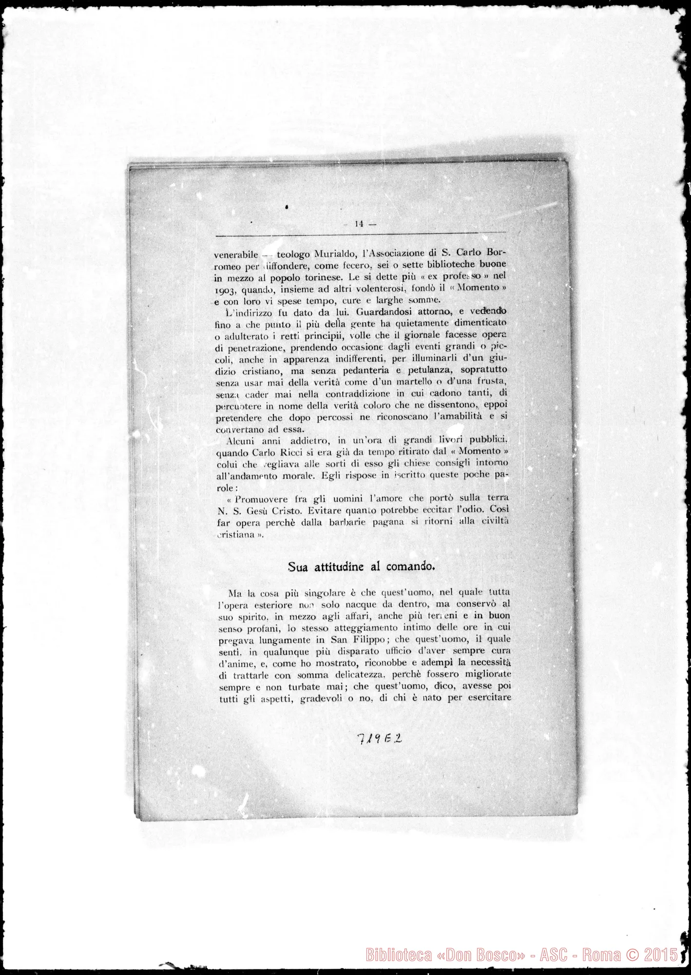 Fotogramma E 2 — Il Barone Carlo Ricci des Ferres. Discorso