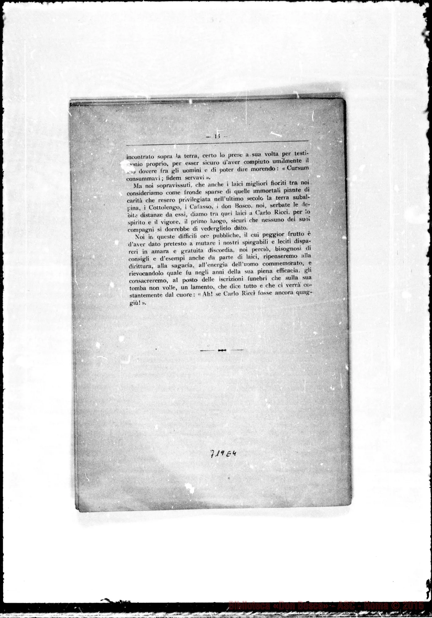 Fotogramma E 4 — Il Barone Carlo Ricci des Ferres. Discorso
