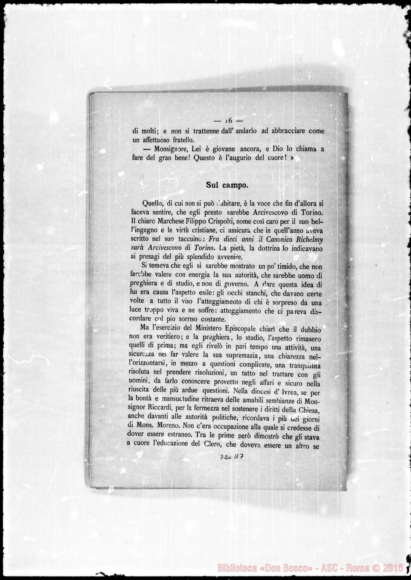 Fotogramma A 7 — Richelmy Agostino, card. Cenni biografici