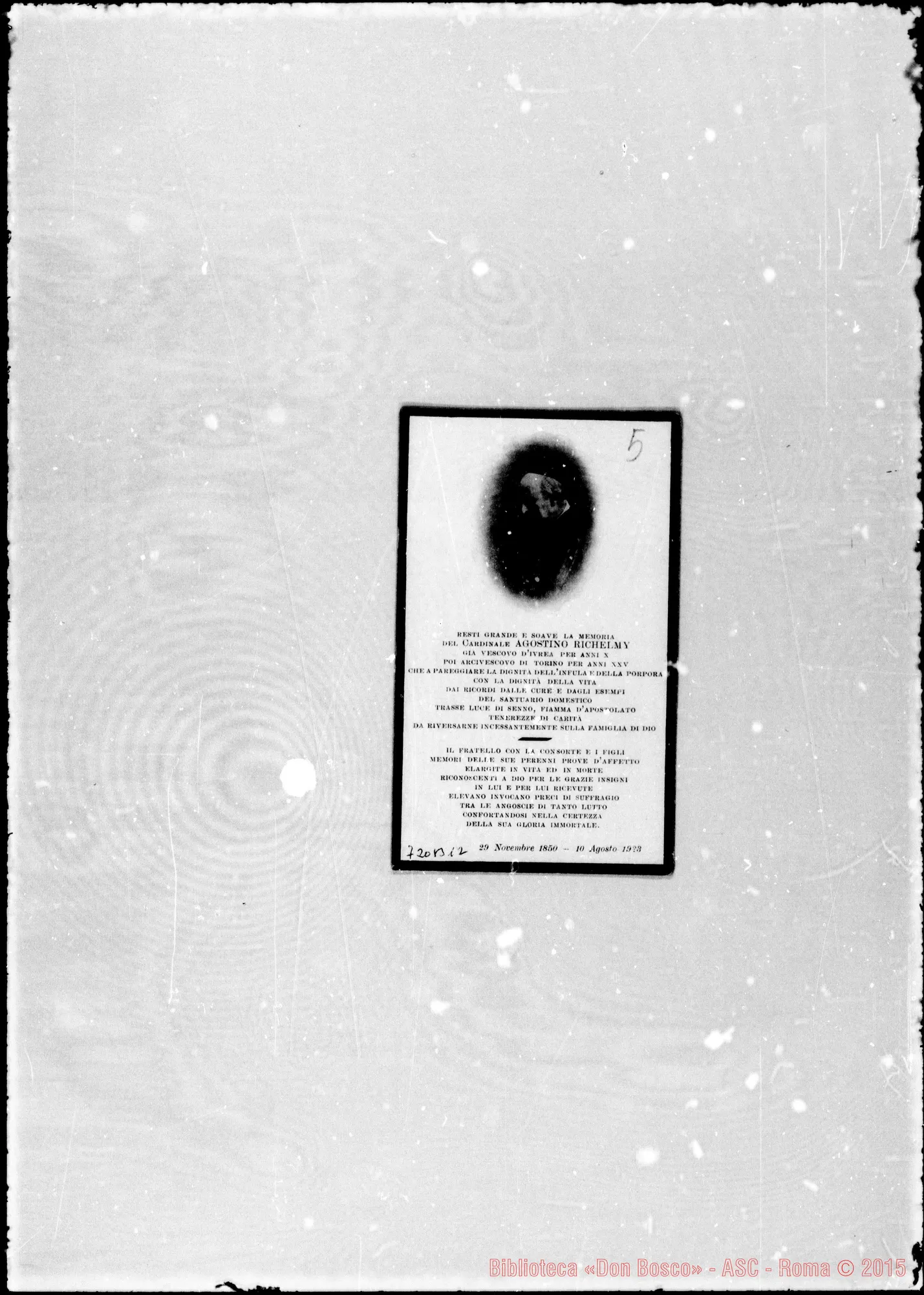 Fotogramma B 12 — Ricordino mortuario