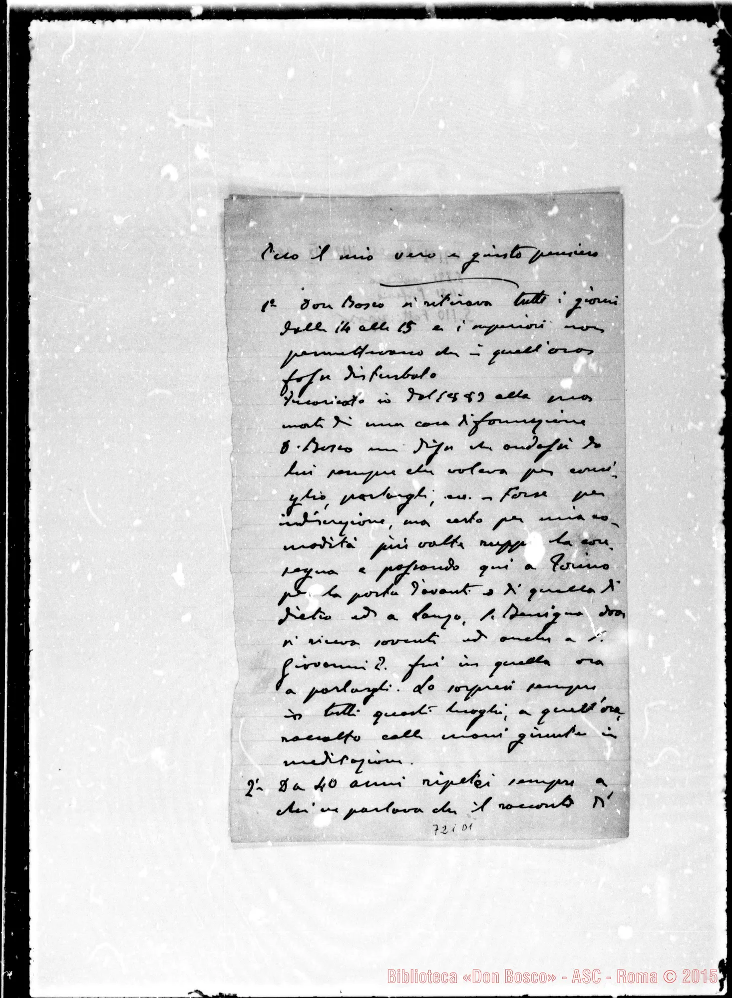Fotogramma D 1 — Rinaldi Filippo, sac. SDB. D. Rinaldi scrive con giuramento