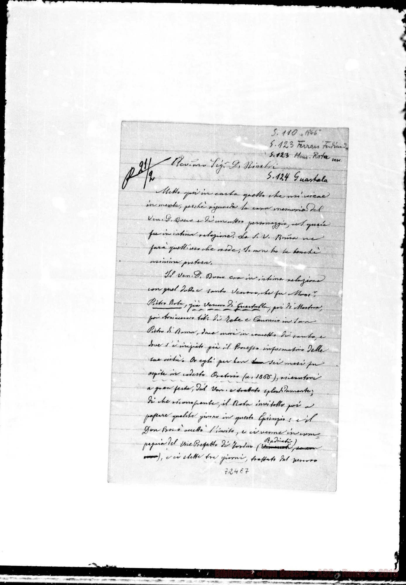 Fotogramma E 7 — Lettera: Ferdinando Ferrari-D. Rinaldi