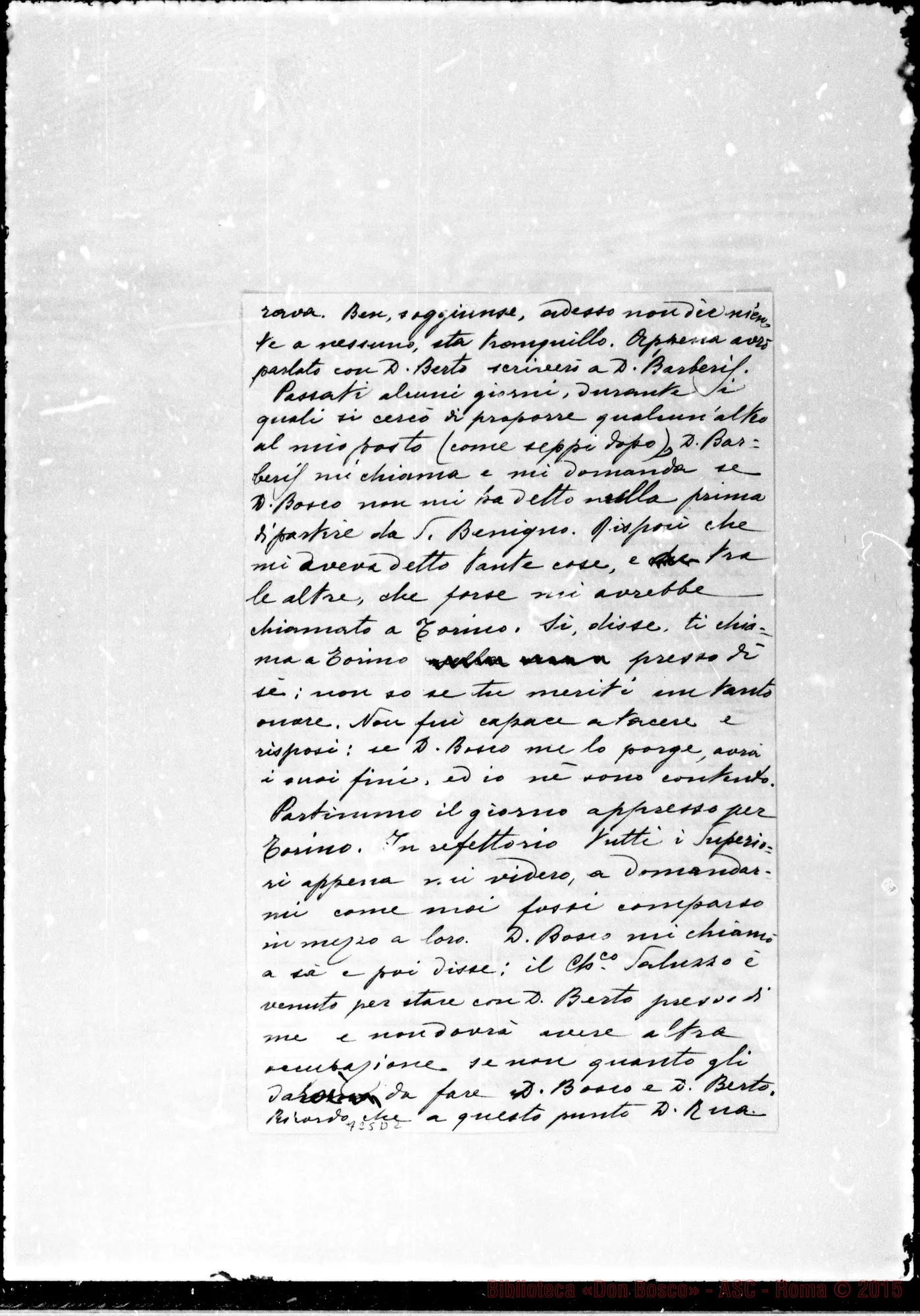 Fotogramma D 2 — Saluzzo Lorenzo. Lettera A Don Eugenio Ceria. Relazione