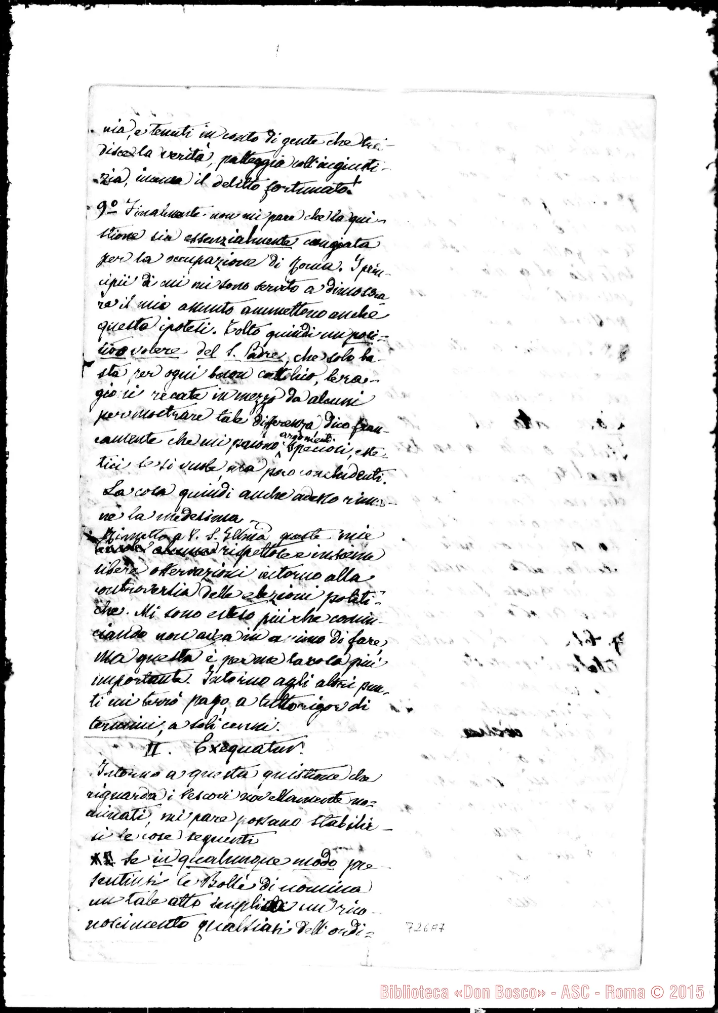 Fotogramma A 7 — Sanguinetti Sebastiano, S.J. «Osservazioni del P. Sanguinetti…»