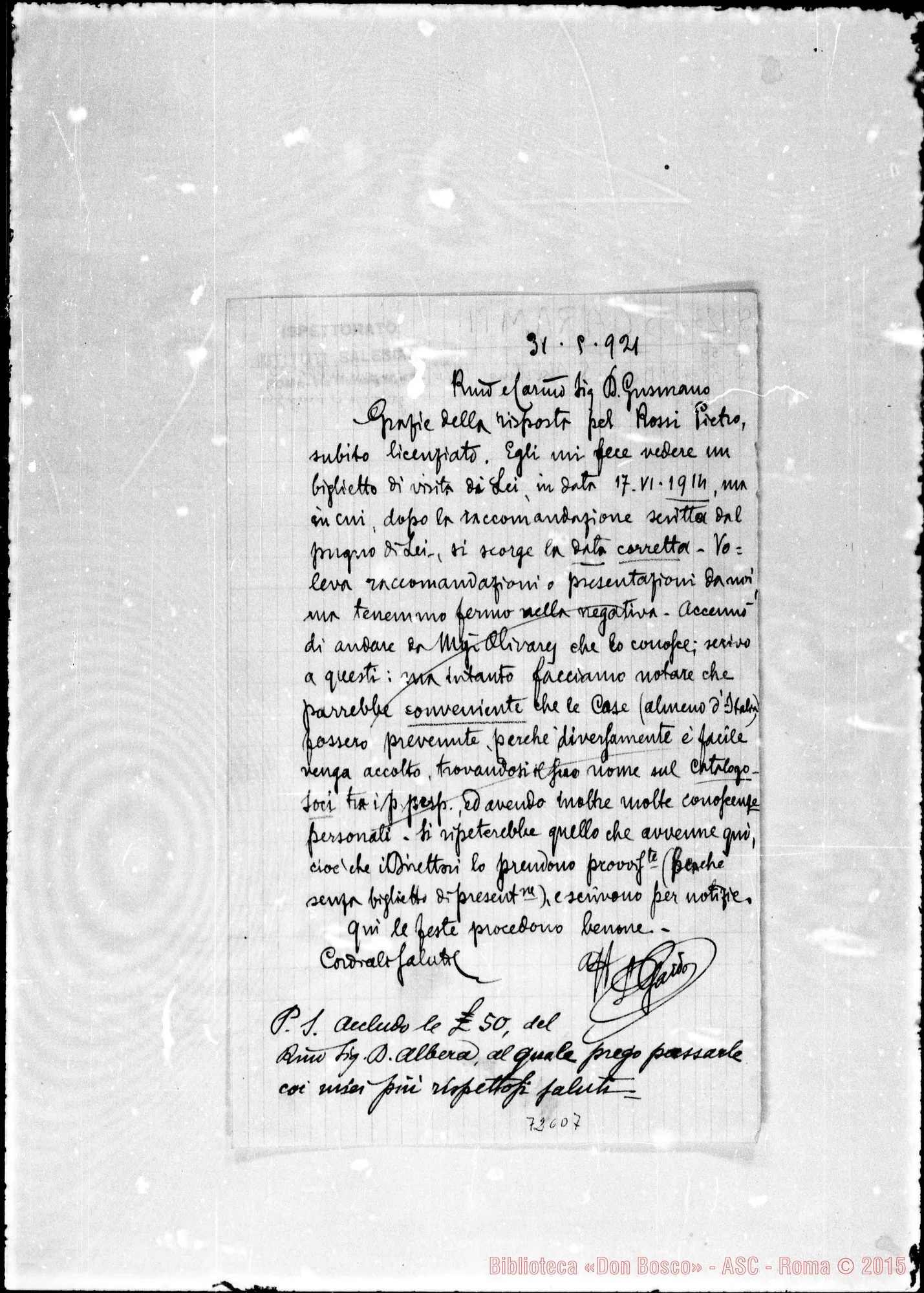 Fotogramma D 7 — Scarampi. Lettera: Gaido-Gusmano
