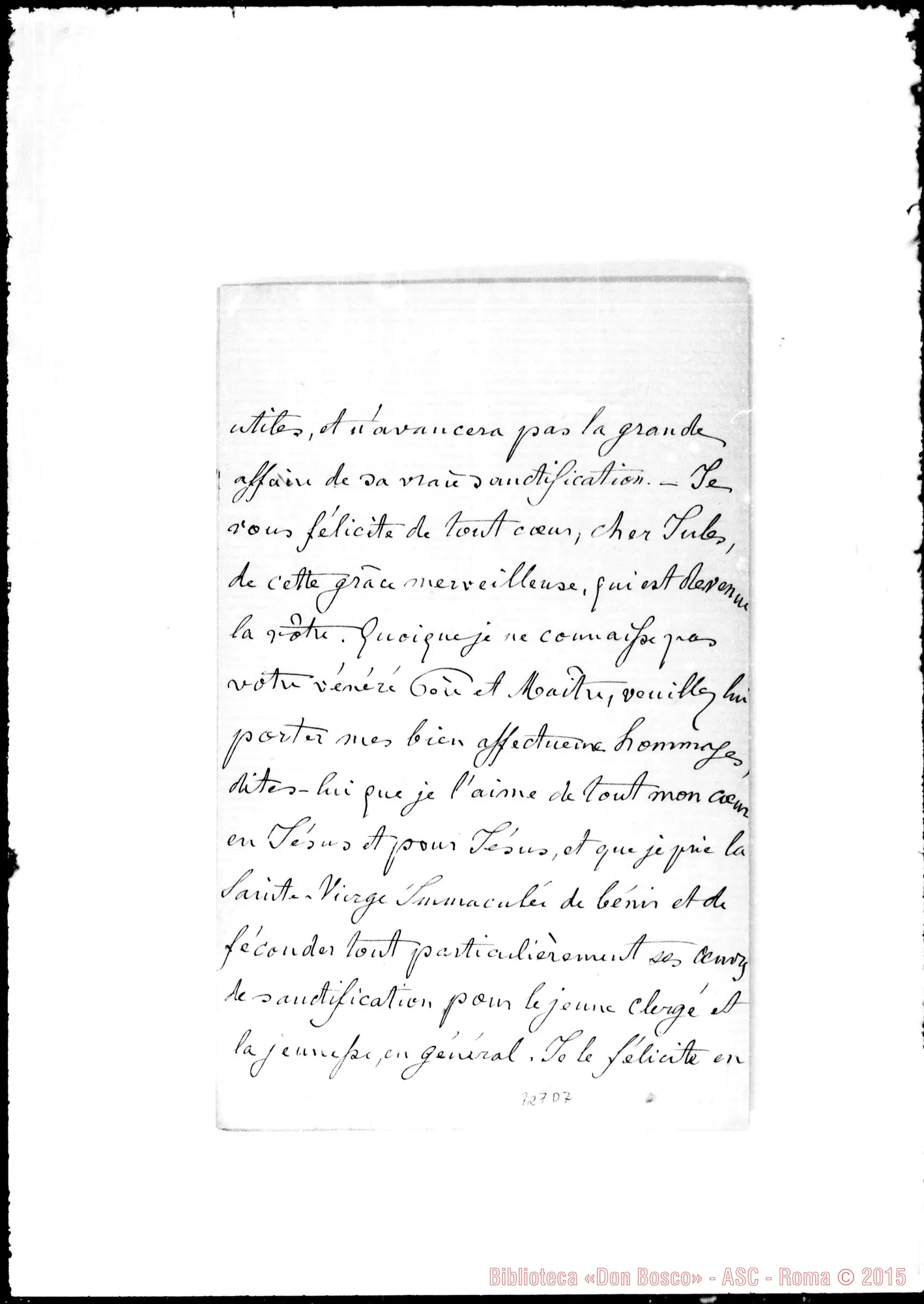 Fotogramma D 7 — Segur Luigi Gastone Adr., can. Lettera A Jules Reimbeau