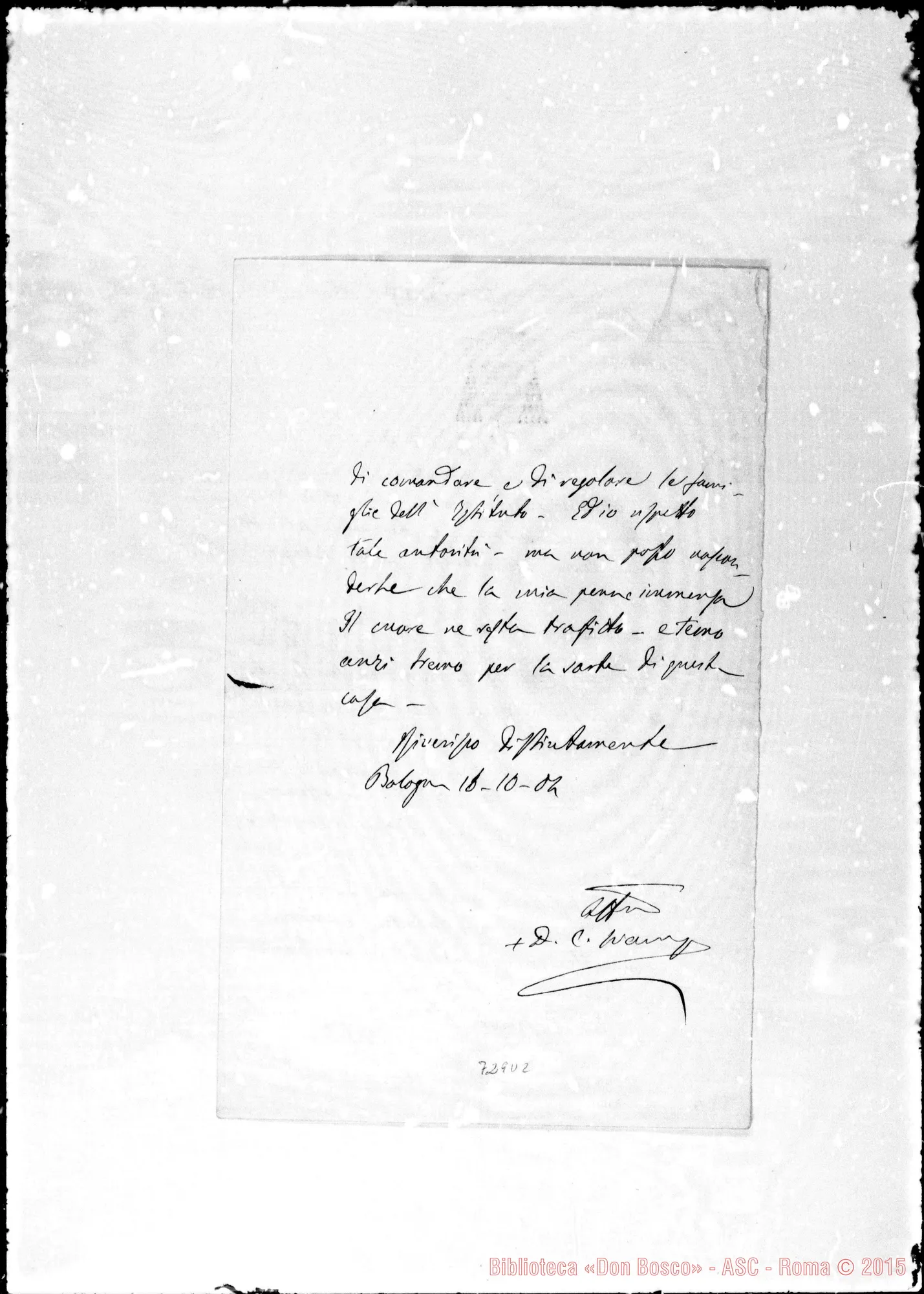Fotogramma D 2 — Svampa Domenico. Lettere: Svampa-Rua