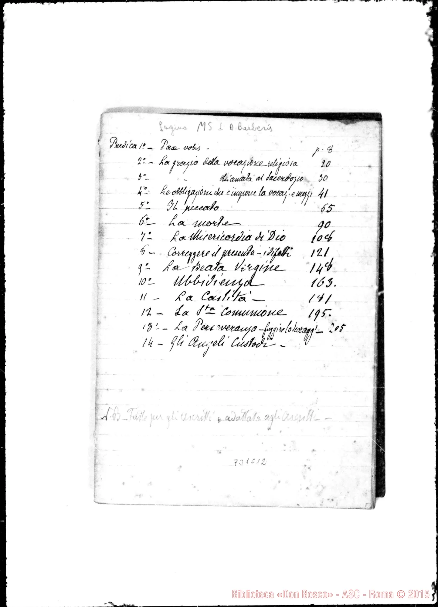 Fotogramma C 12 — Esercizi Pasquali dati da Mons. Tasso