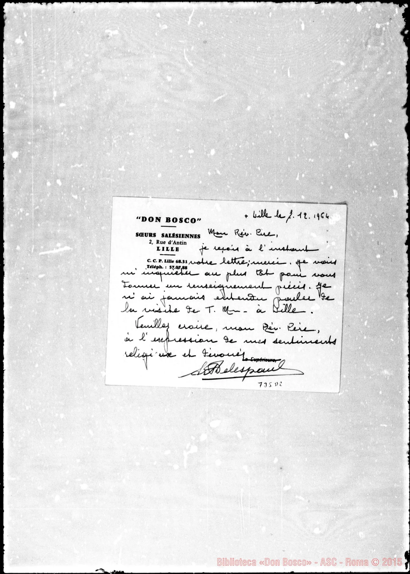 Fotogramma D 2 — Teresa del Bambino Gesù, santa: Documenti diversi sulla non benedizione a…