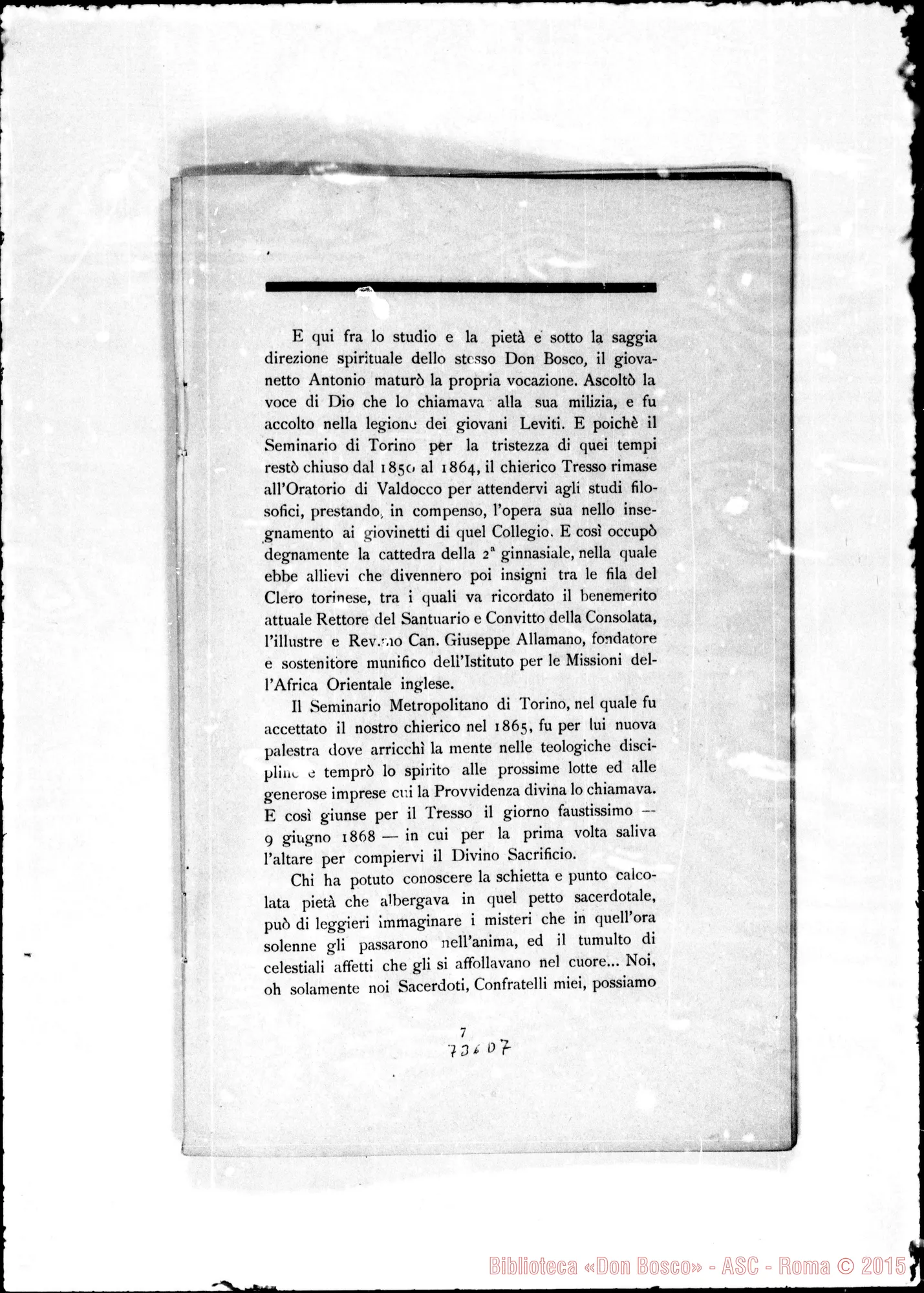 Fotogramma D 7 — Tresso Antonio, sac. «Commemorazione tenuta…»