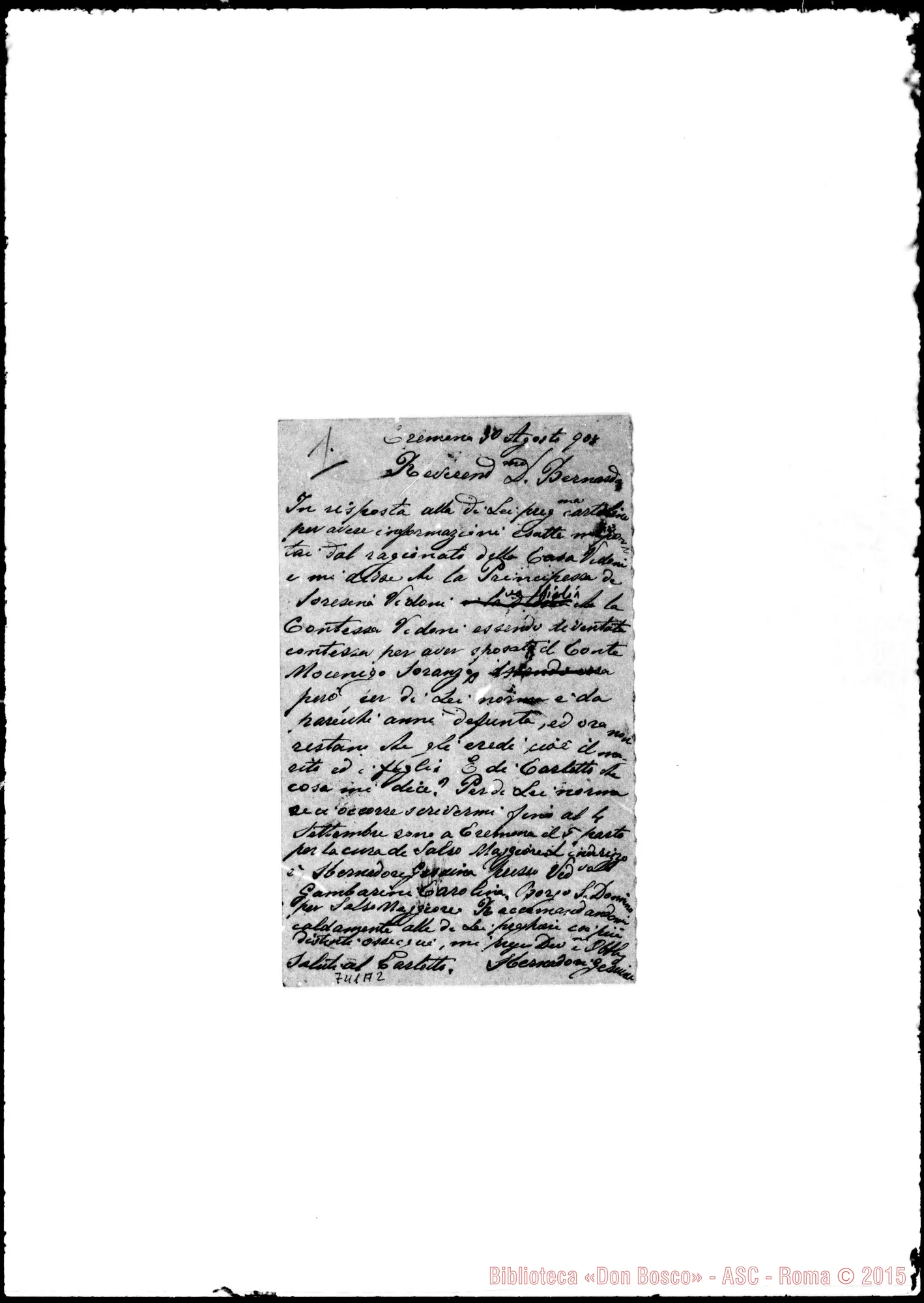 Fotogramma A 2 — Vidoni di Soresina Elena, principessa. Mernadori G.-B. Savarè