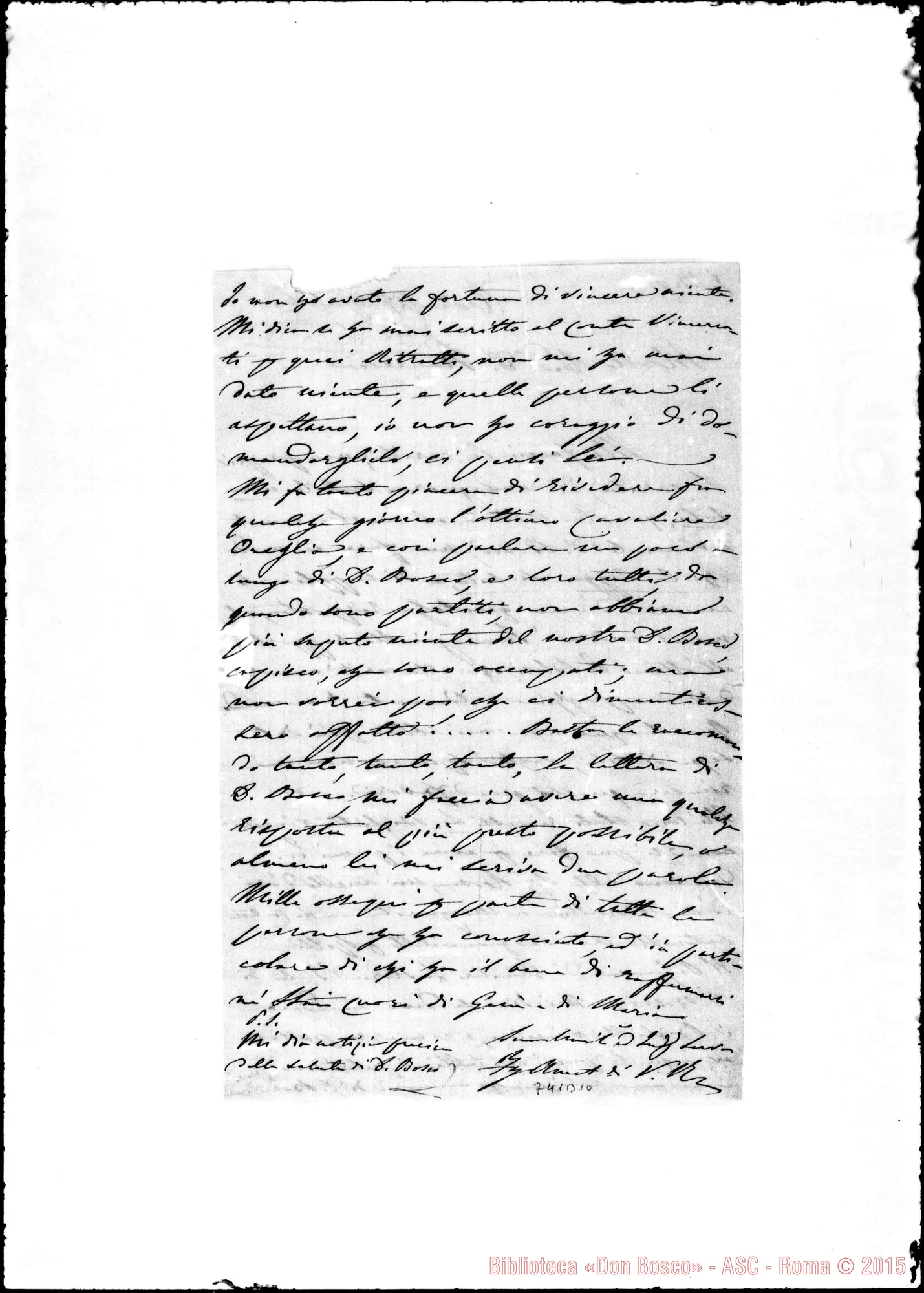 Fotogramma B 10 — Villa Rios Fanny Amat, marchesa. Lettere: Amat di Villa-Francesia