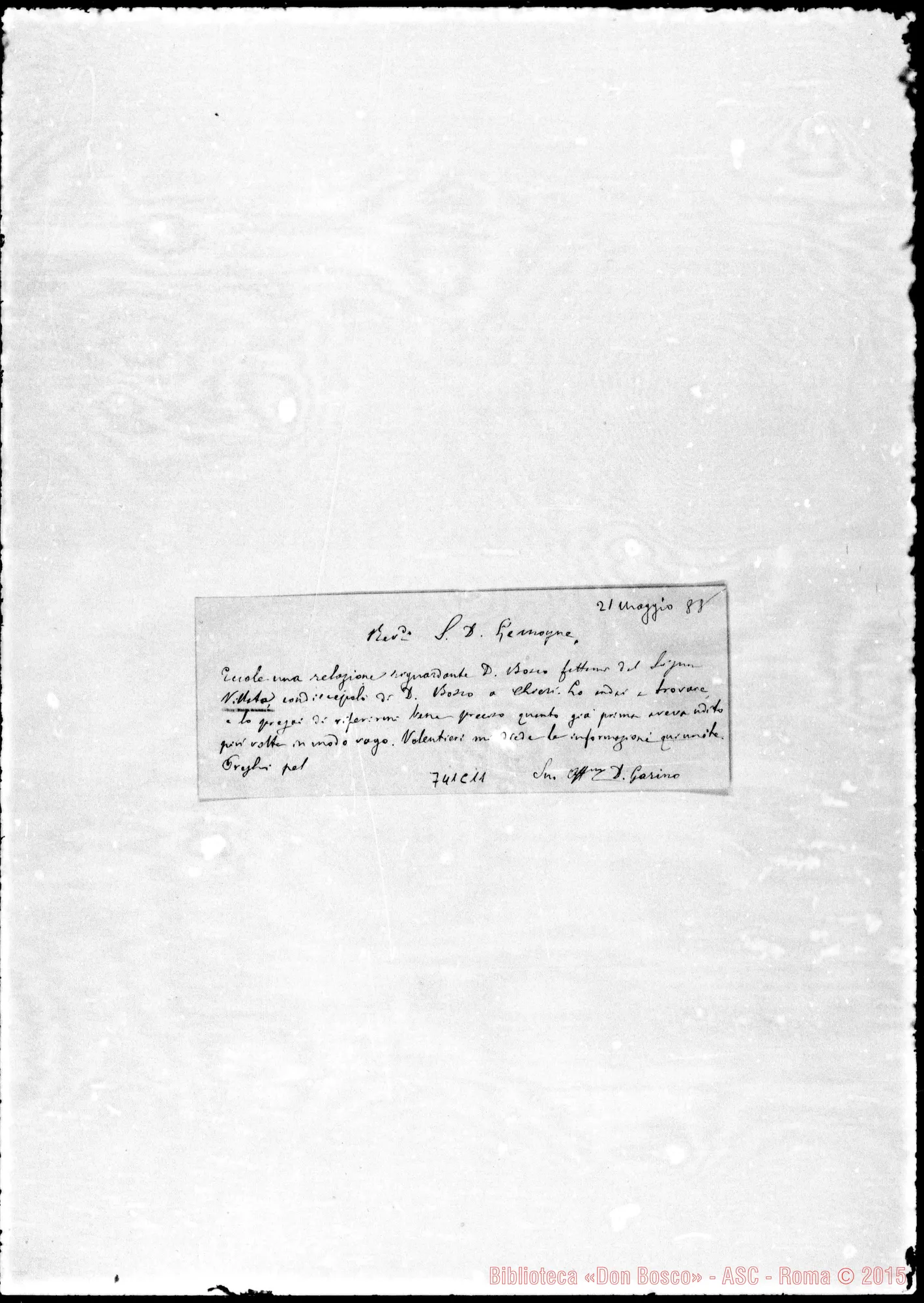 Fotogramma C 11 — Viilata. Relazione sopra Don Bosco