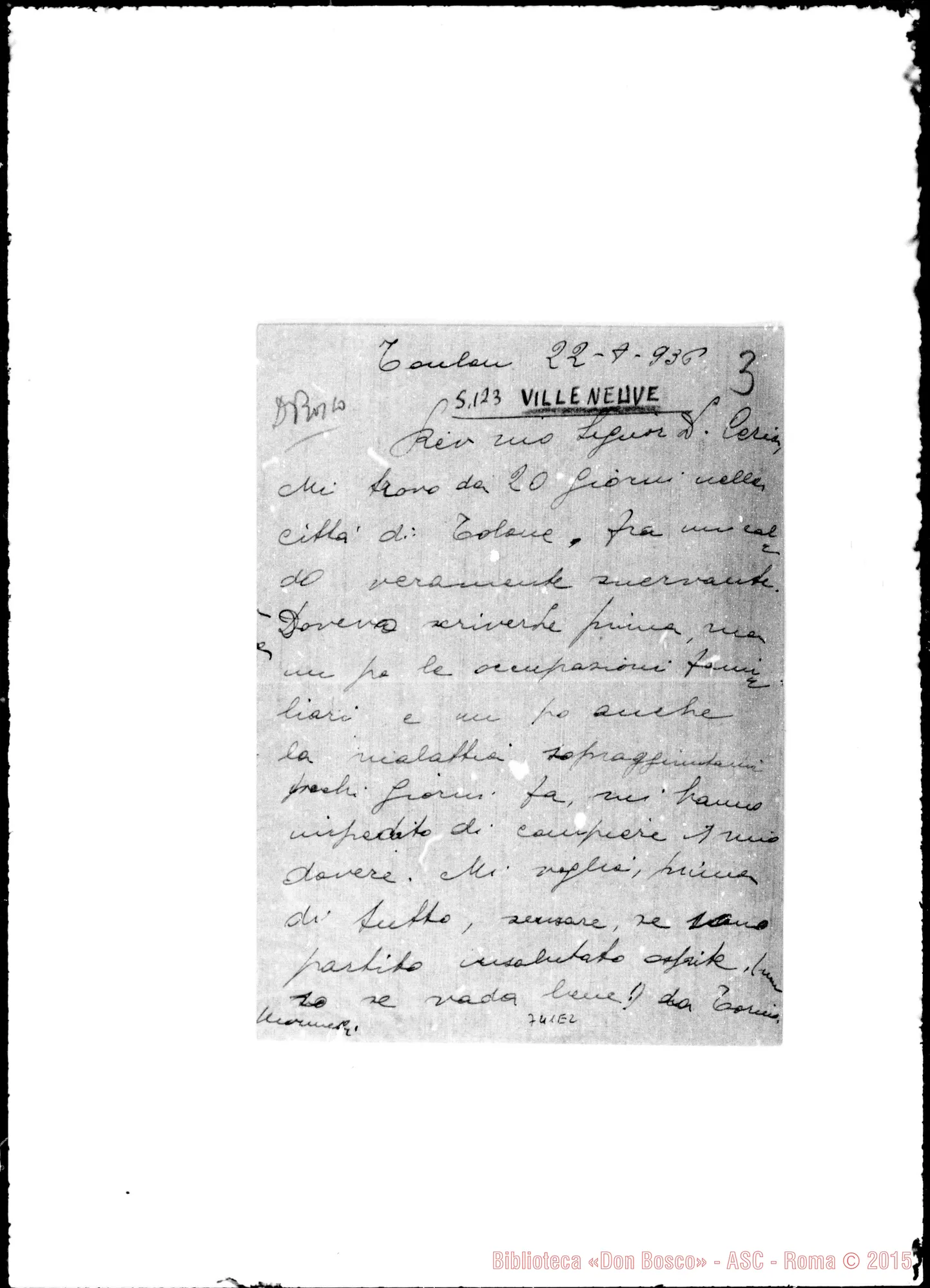 Fotogramma E 2 — Lettera A D. Ceria