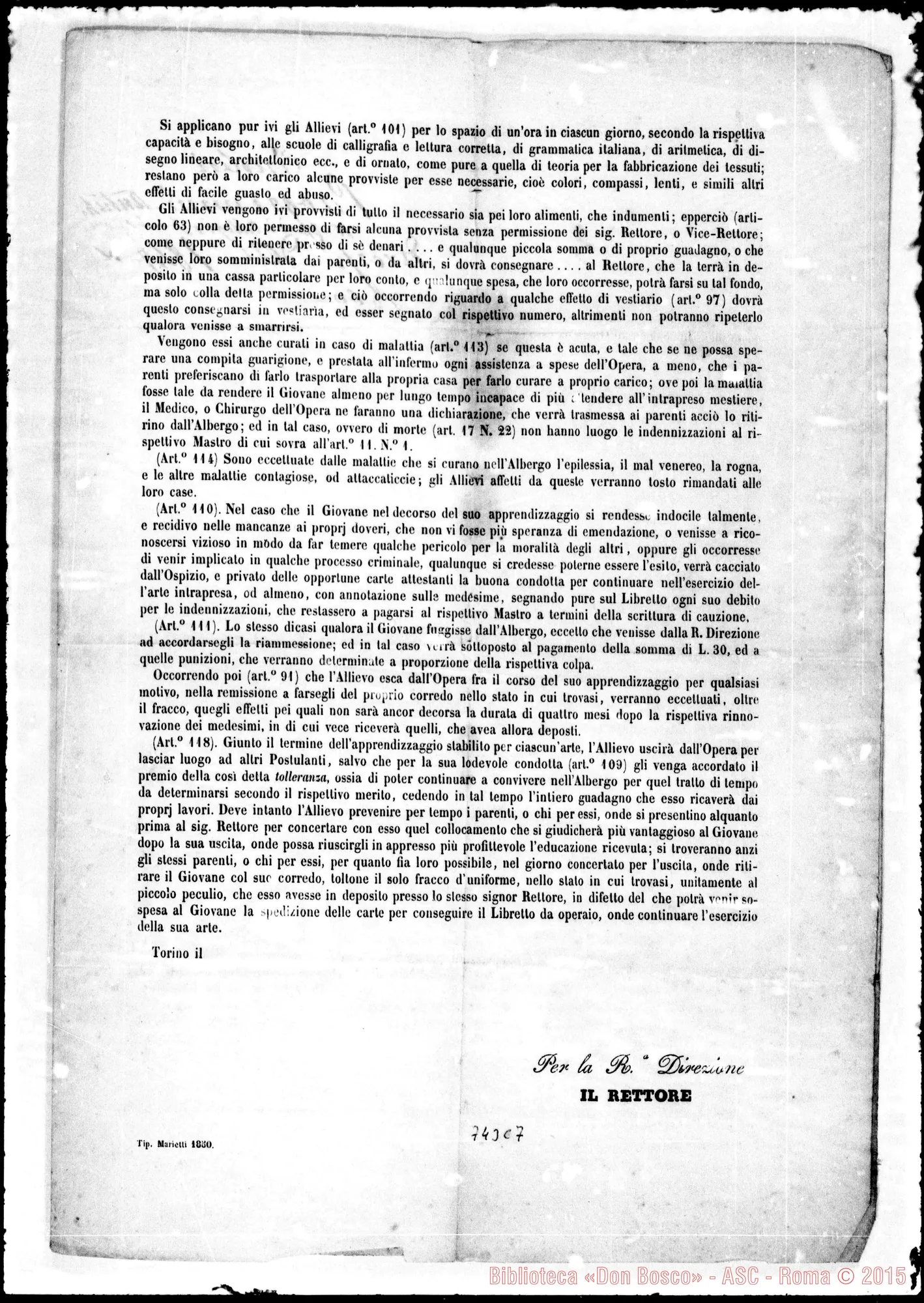 Fotogramma C 7 — Torino: Albergo di virtù. 1850