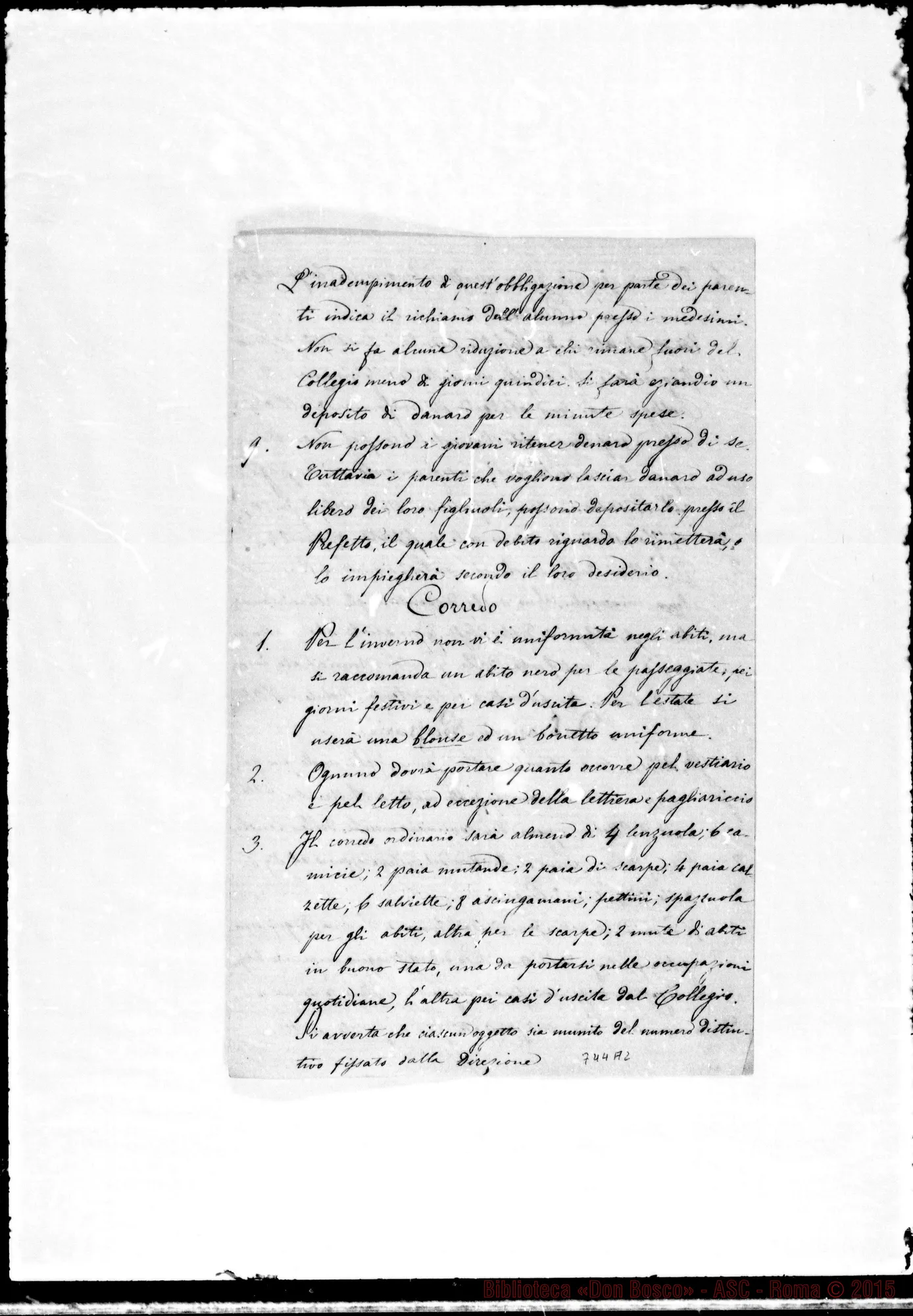 Fotogramma A 2 — Alassio: Collegio-Convitto Municipale. Ms.