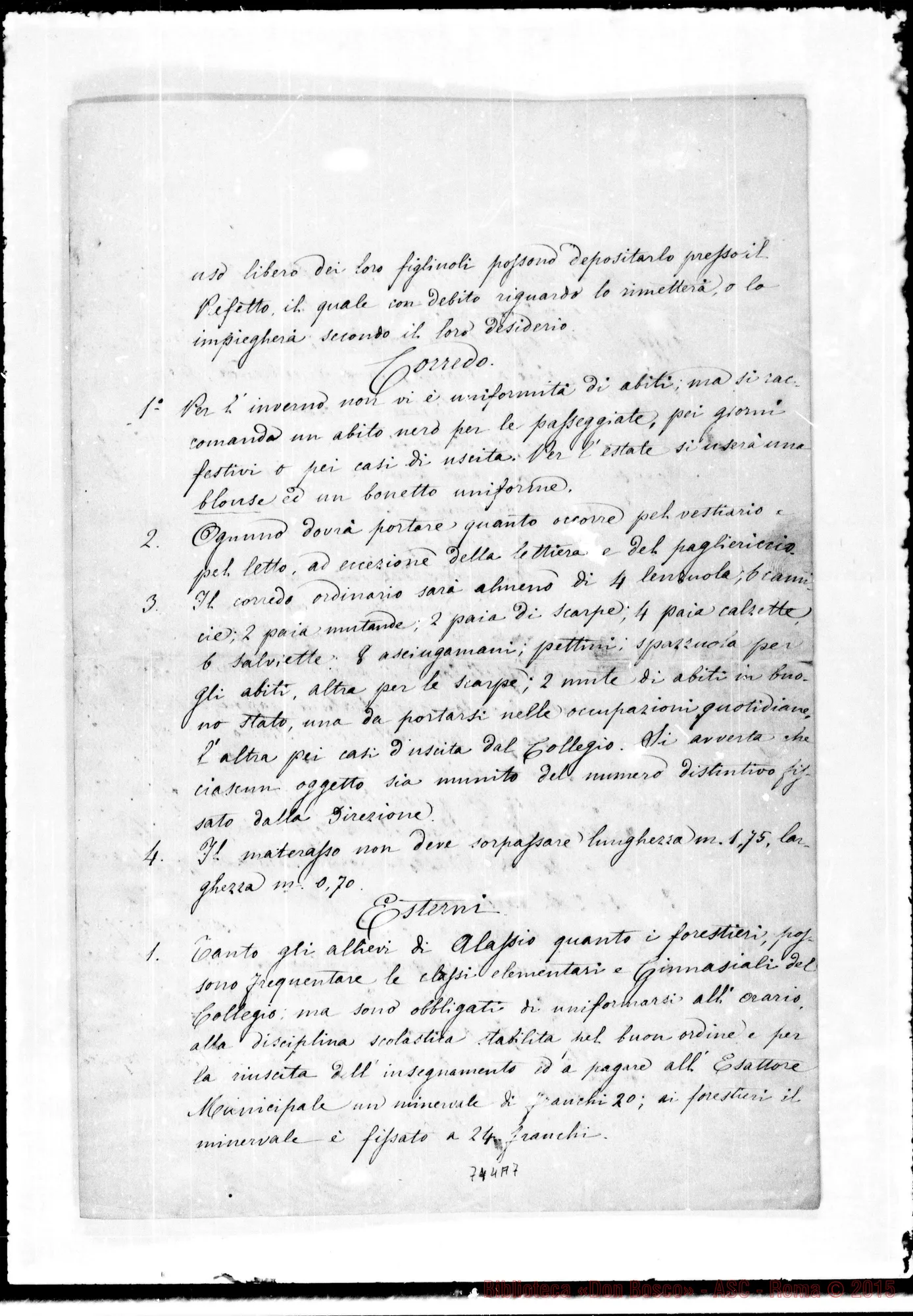 Fotogramma A 7 — Collegio-Convitto. Ms. con aggiunte Bosco