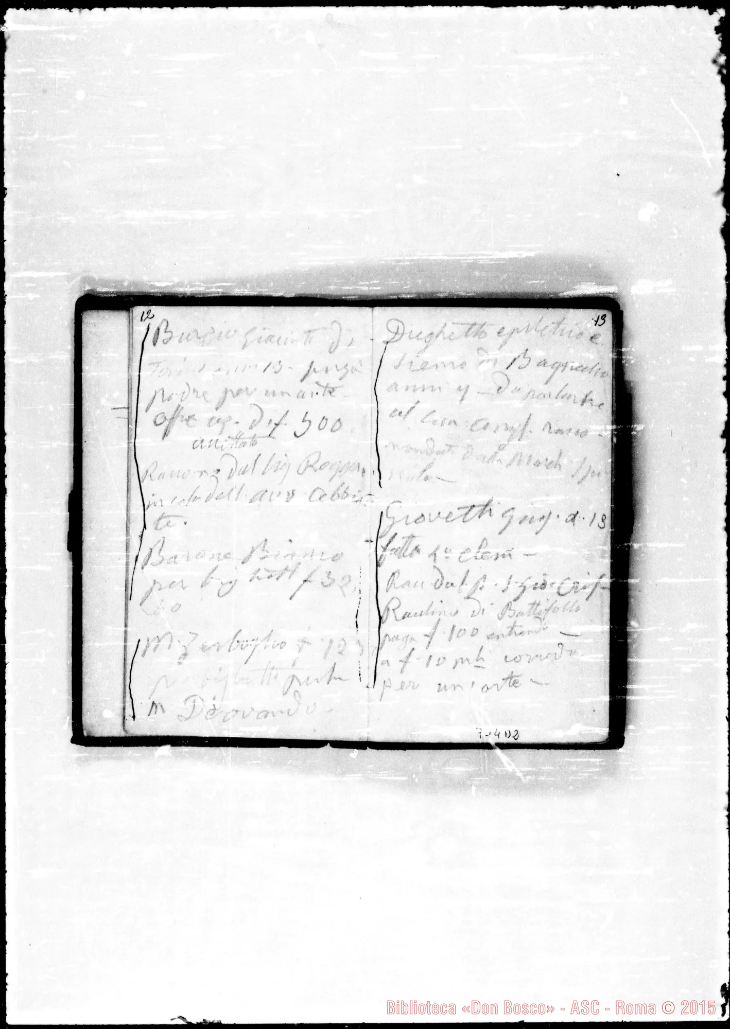 Fotogramma D 2 — Taccuini usati da D. Bosco: 1863: Note
