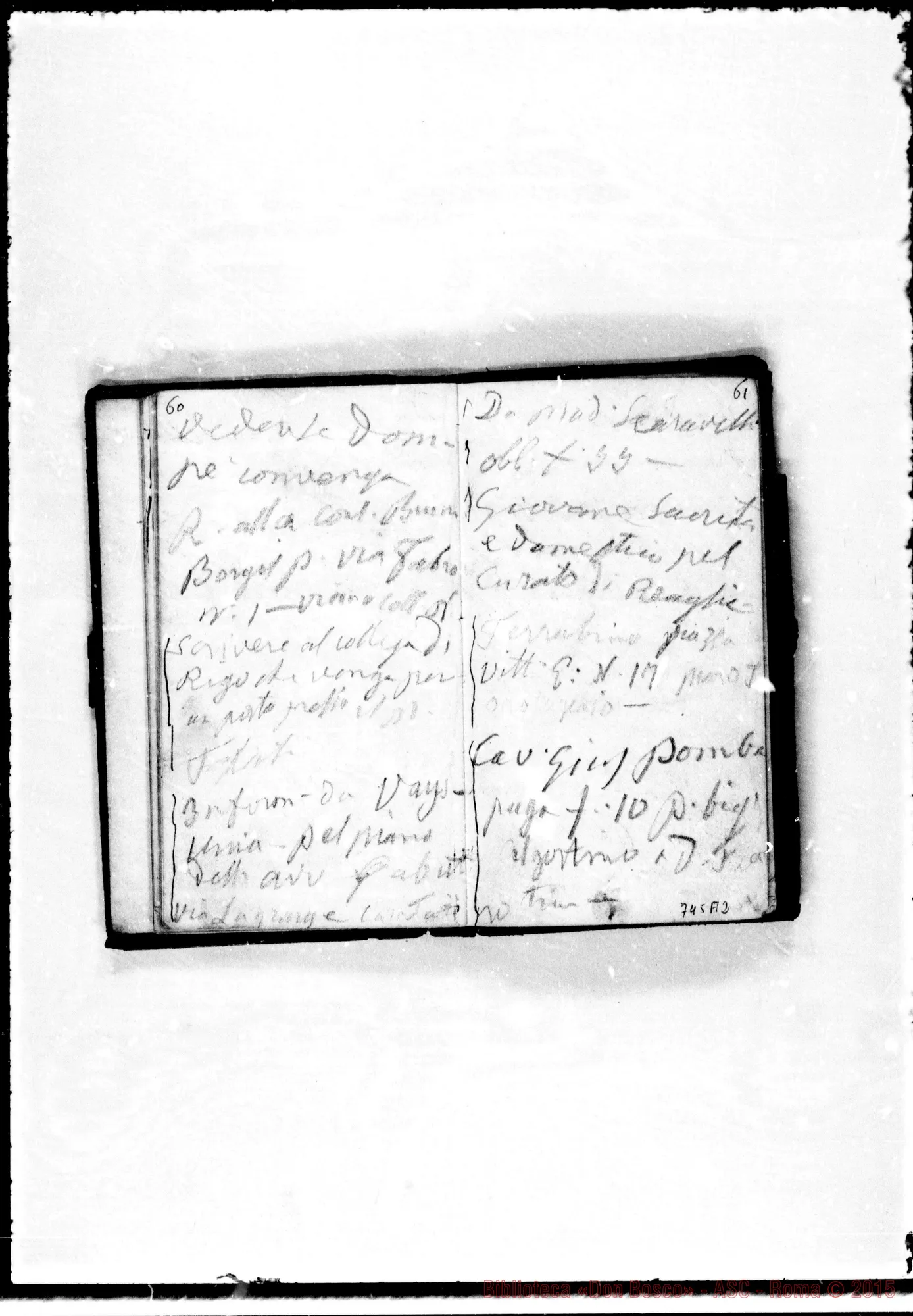 Fotogramma A 2 — Taccuini usati da D. Bosco: 1863: Note