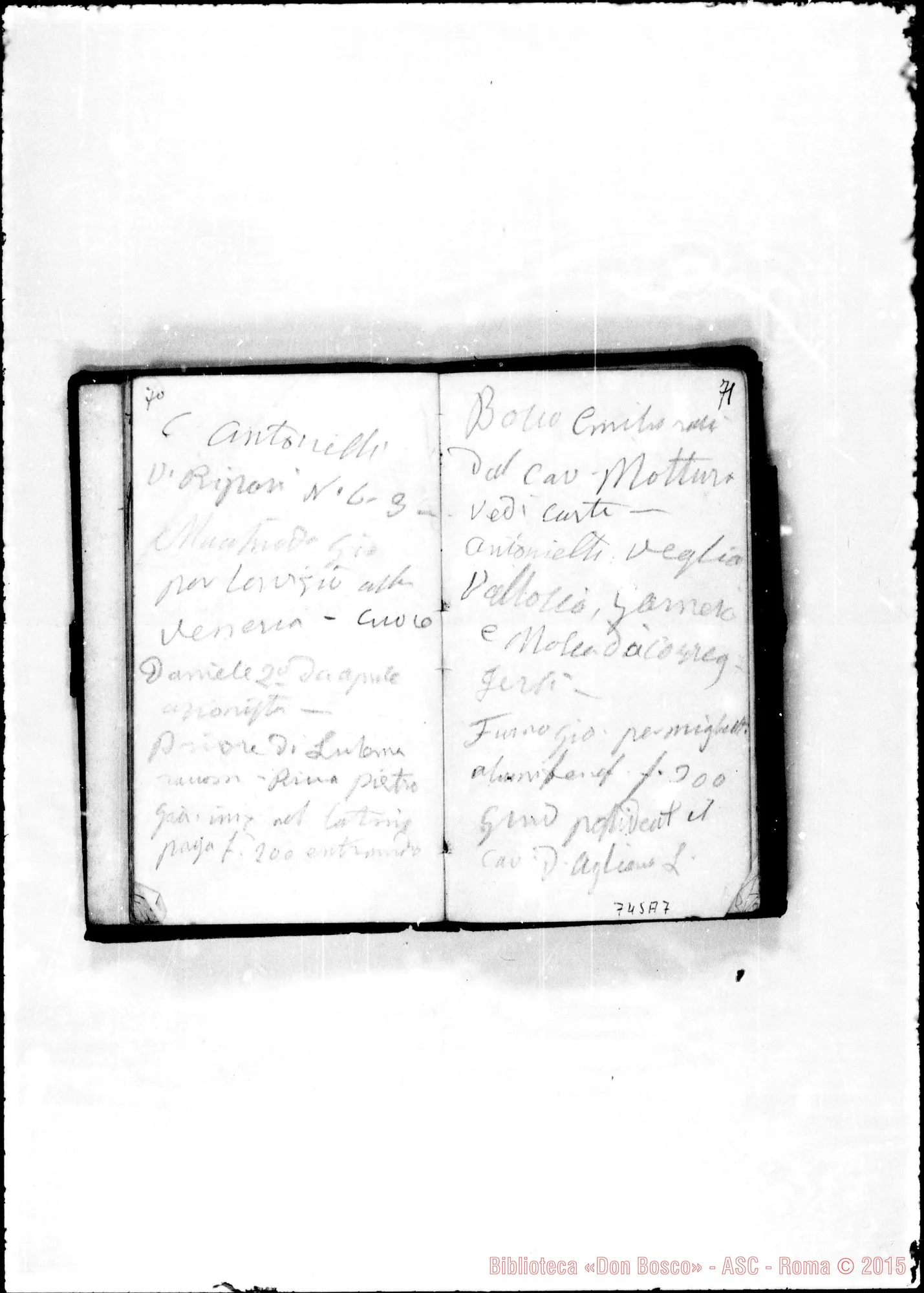Fotogramma A 7 — Taccuini usati da D. Bosco: 1863: Note