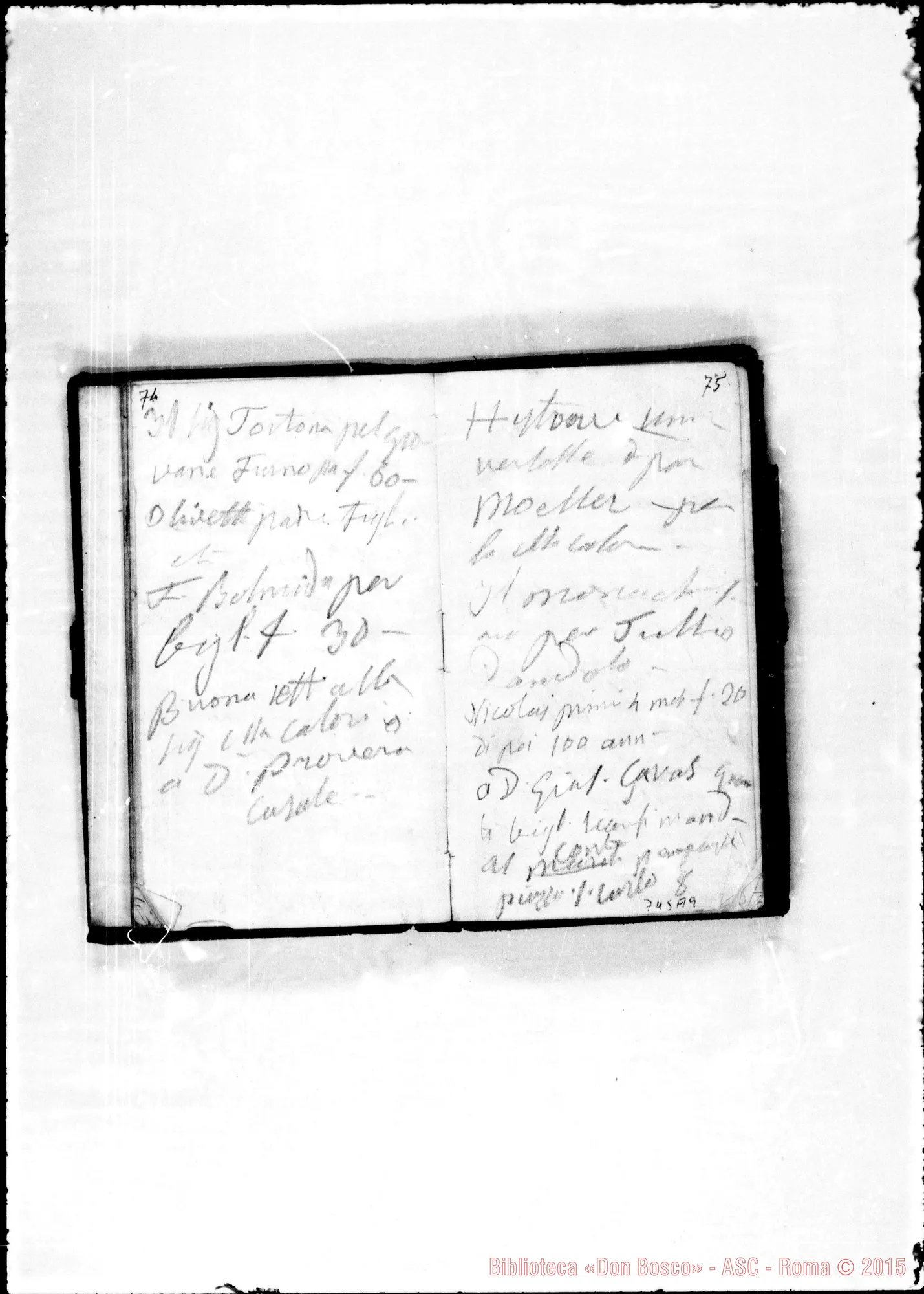 Fotogramma A 9 — Taccuini usati da D. Bosco: 1863: Note