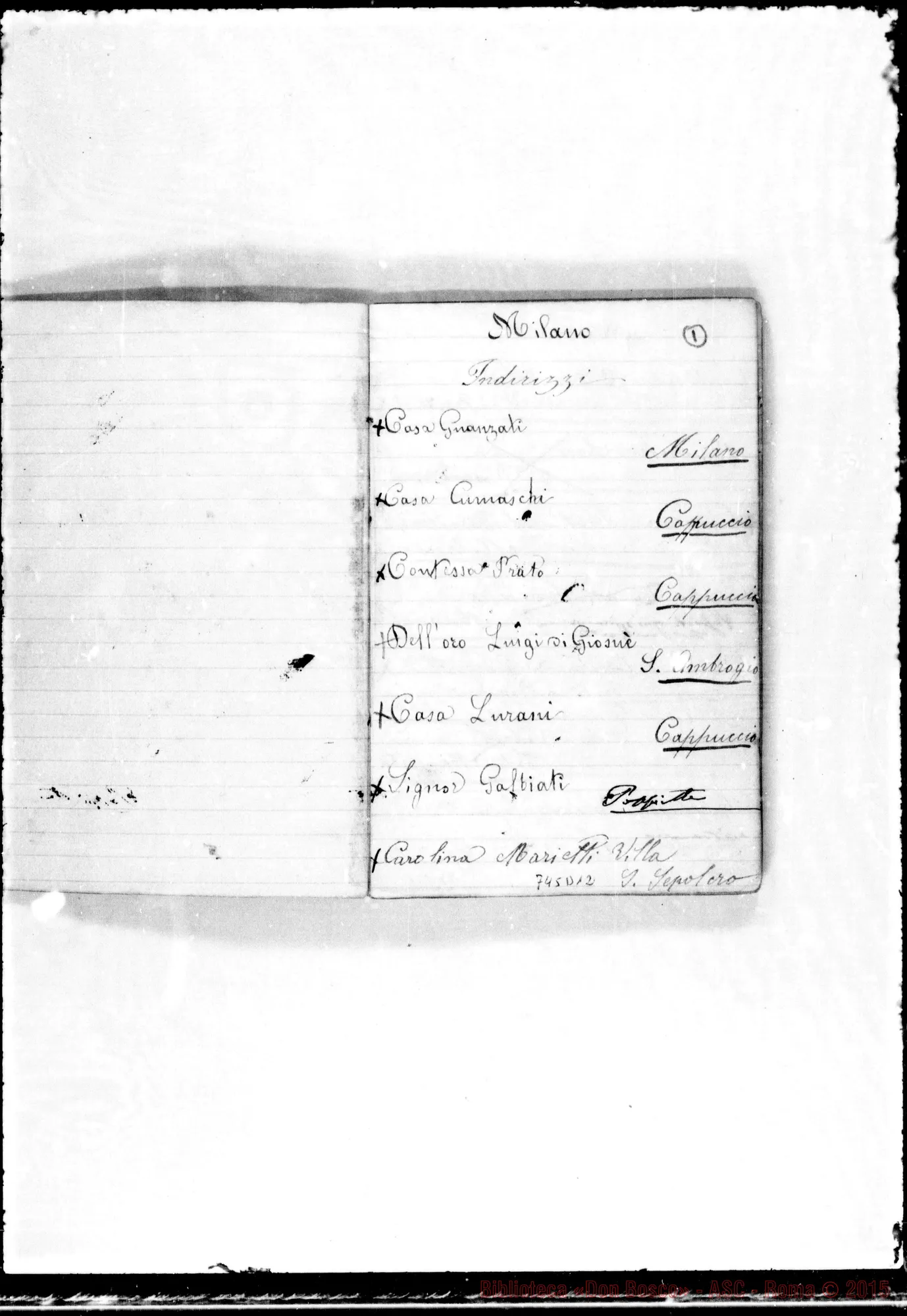 Fotogramma D 12 — 1866-67. Indirizzi da Milano…