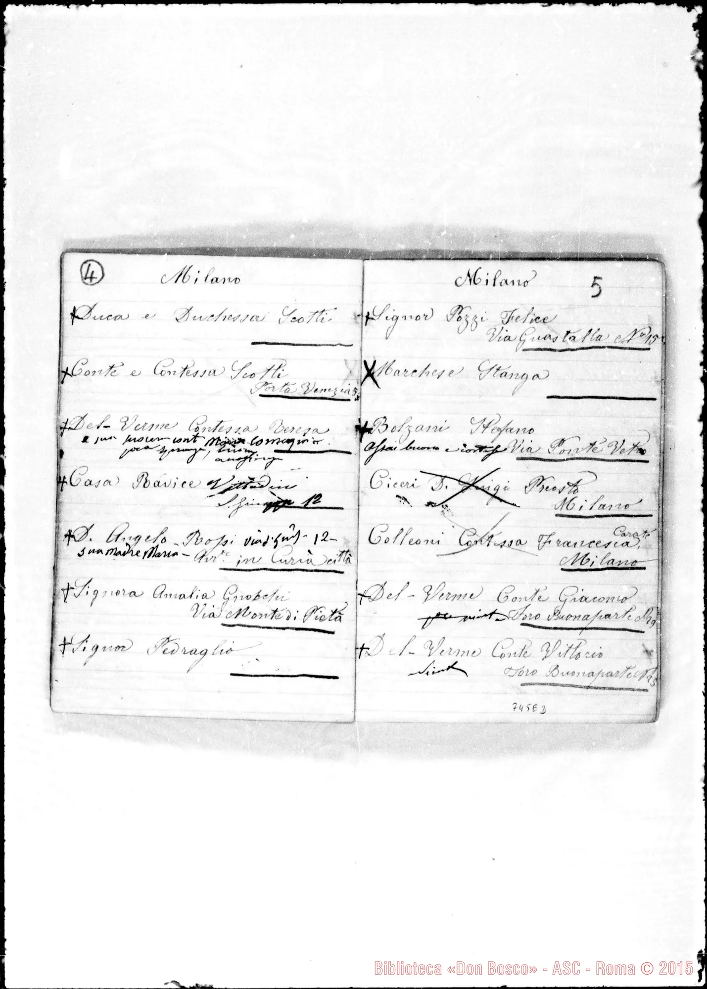 Fotogramma E 2 — 1866-67. Indirizzi da Milano…