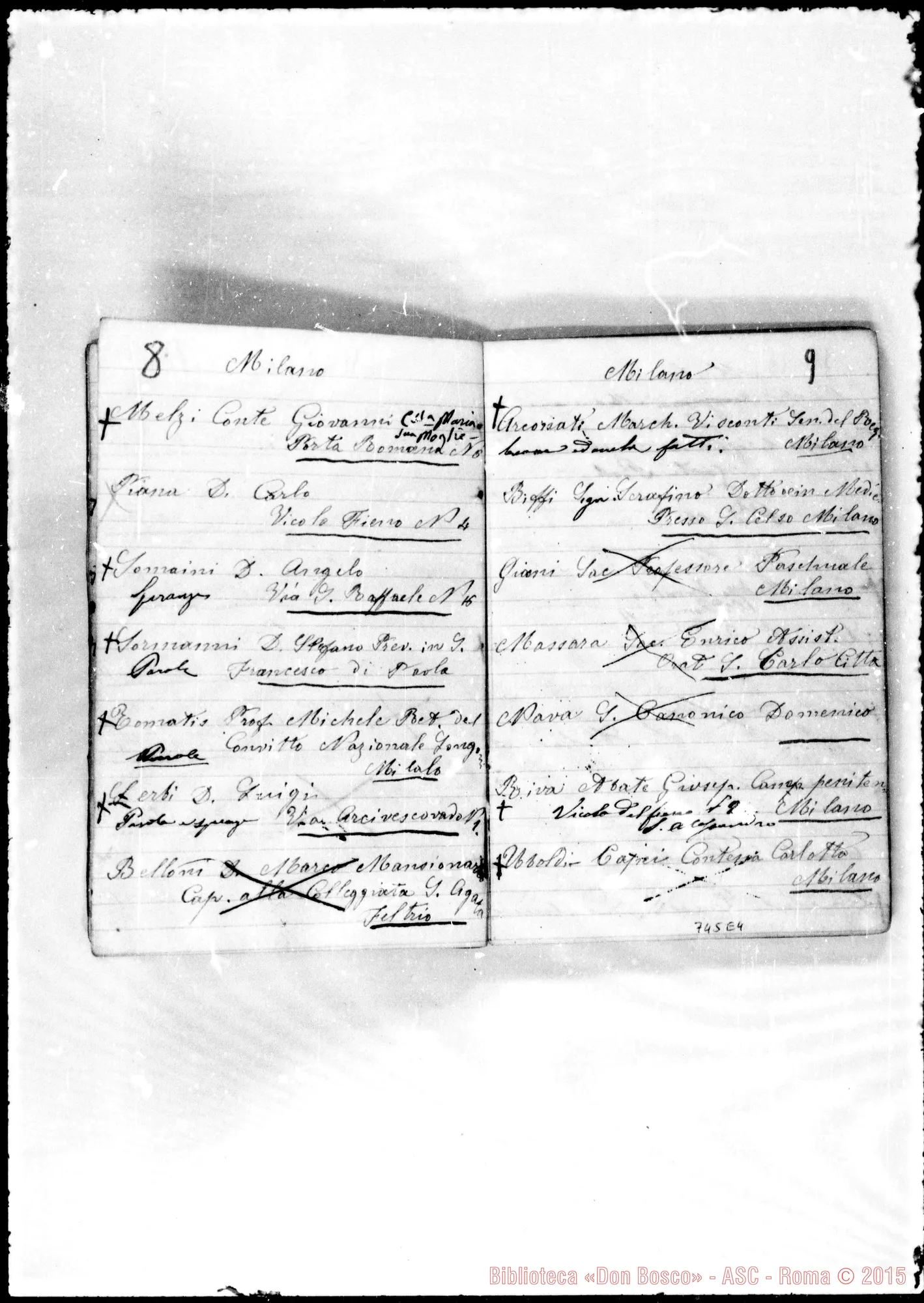 Fotogramma E 4 — 1866-67. Indirizzi da Milano…