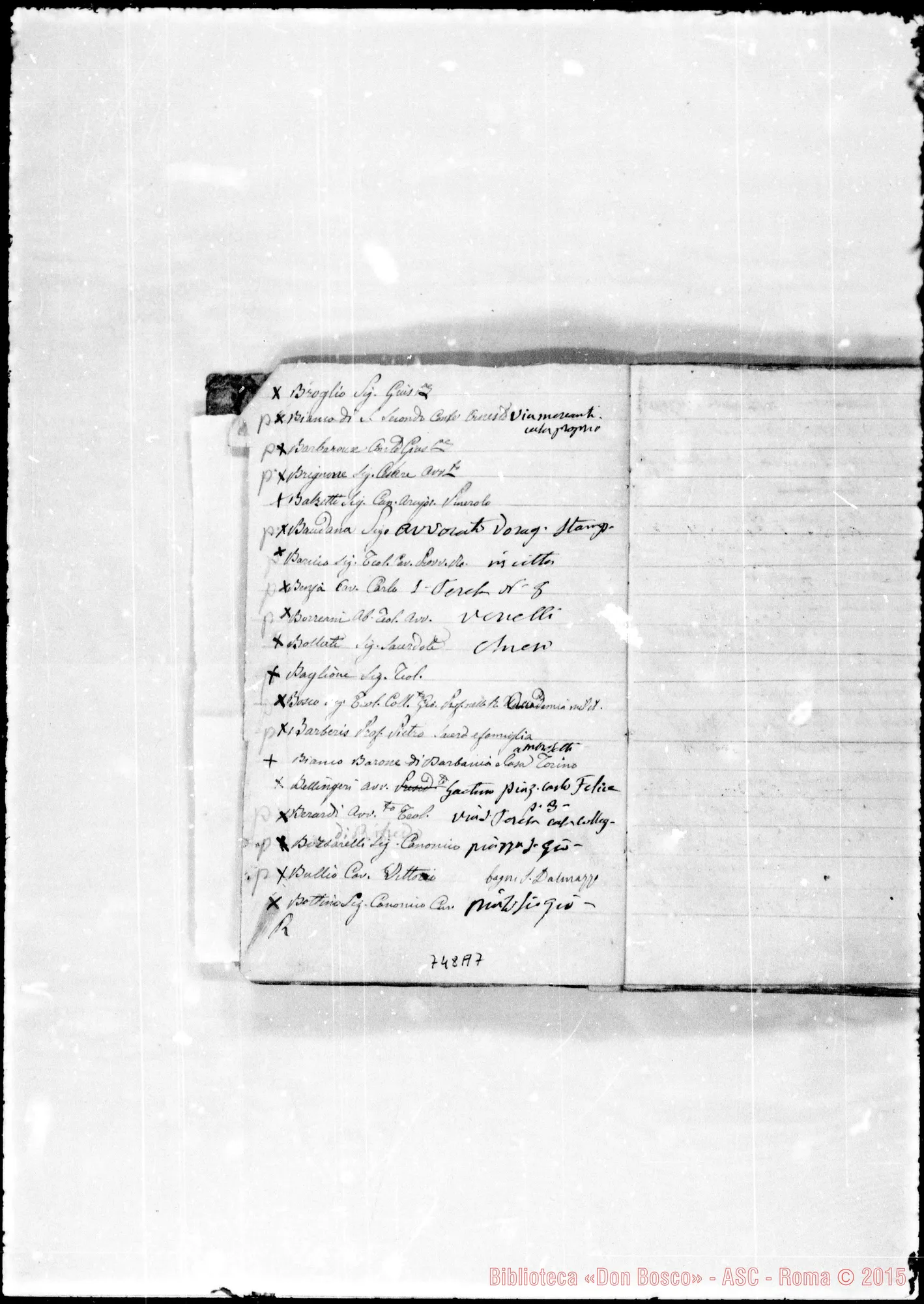 Fotogramma A 7 — 1877. Ms. anche in parte di D. Rua