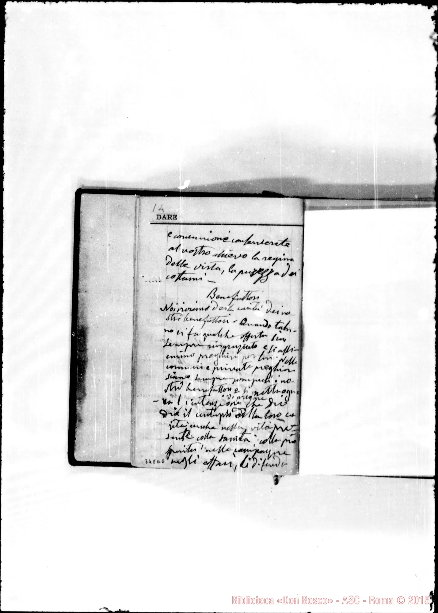 Fotogramma E 6 — 1884-5-6. Memorie, pel sac. Gio. Bosco…