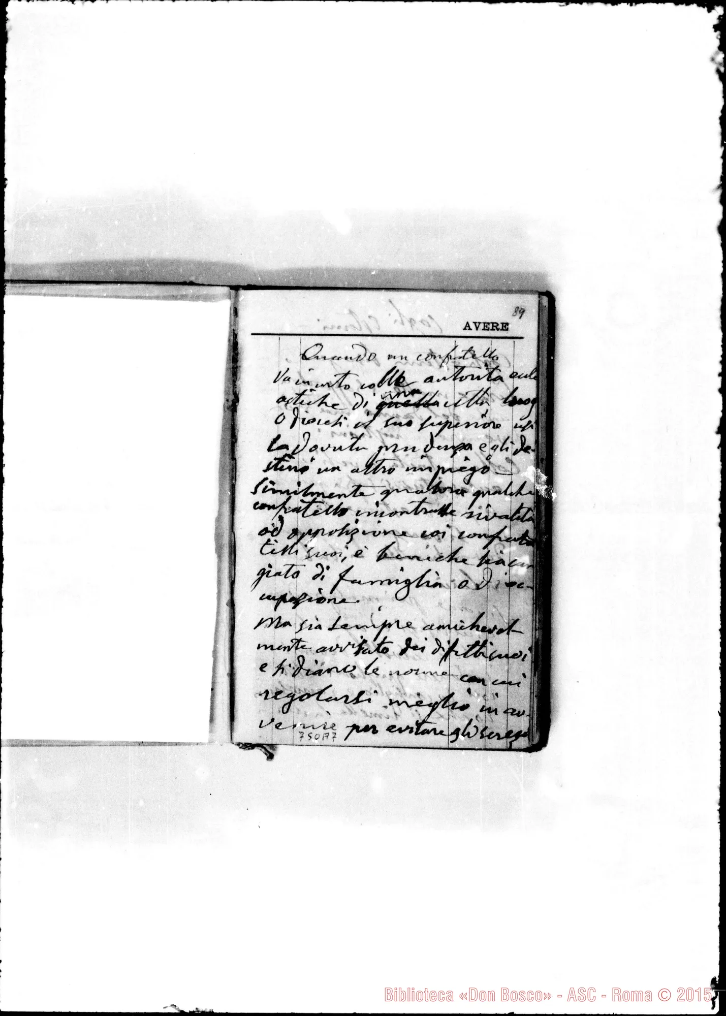 Fotogramma A 7 — 1884-5-6. Memorie, pel sac. Gio. Bosco…