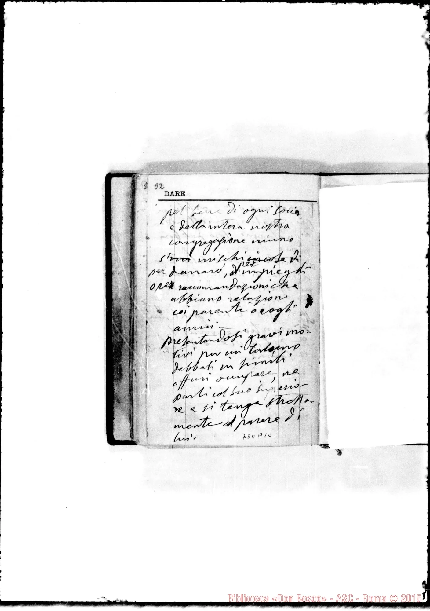 Fotogramma A 10 — 1884-5-6. Memorie, pel sac. Gio. Bosco…