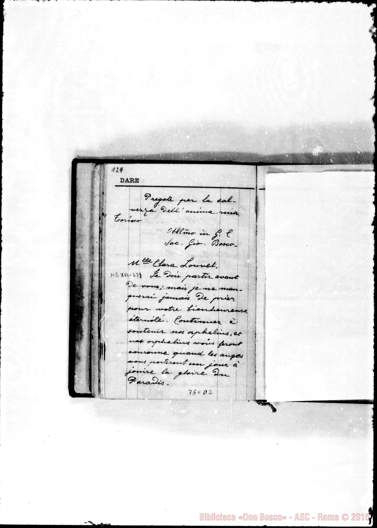 Fotogramma D 2 — 1884-5-6. Memorie, pel sac. Gio. Bosco…