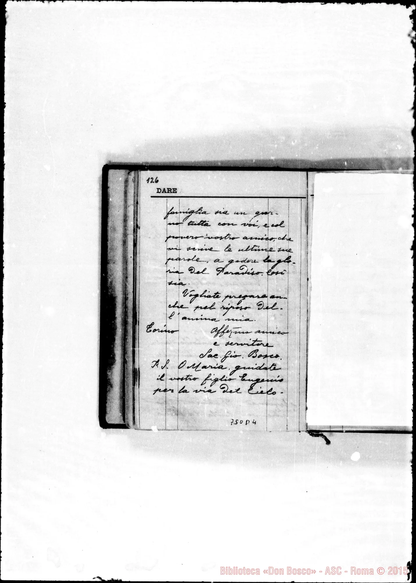 Fotogramma D 4 — 1884-5-6. Memorie, pel sac. Gio. Bosco…