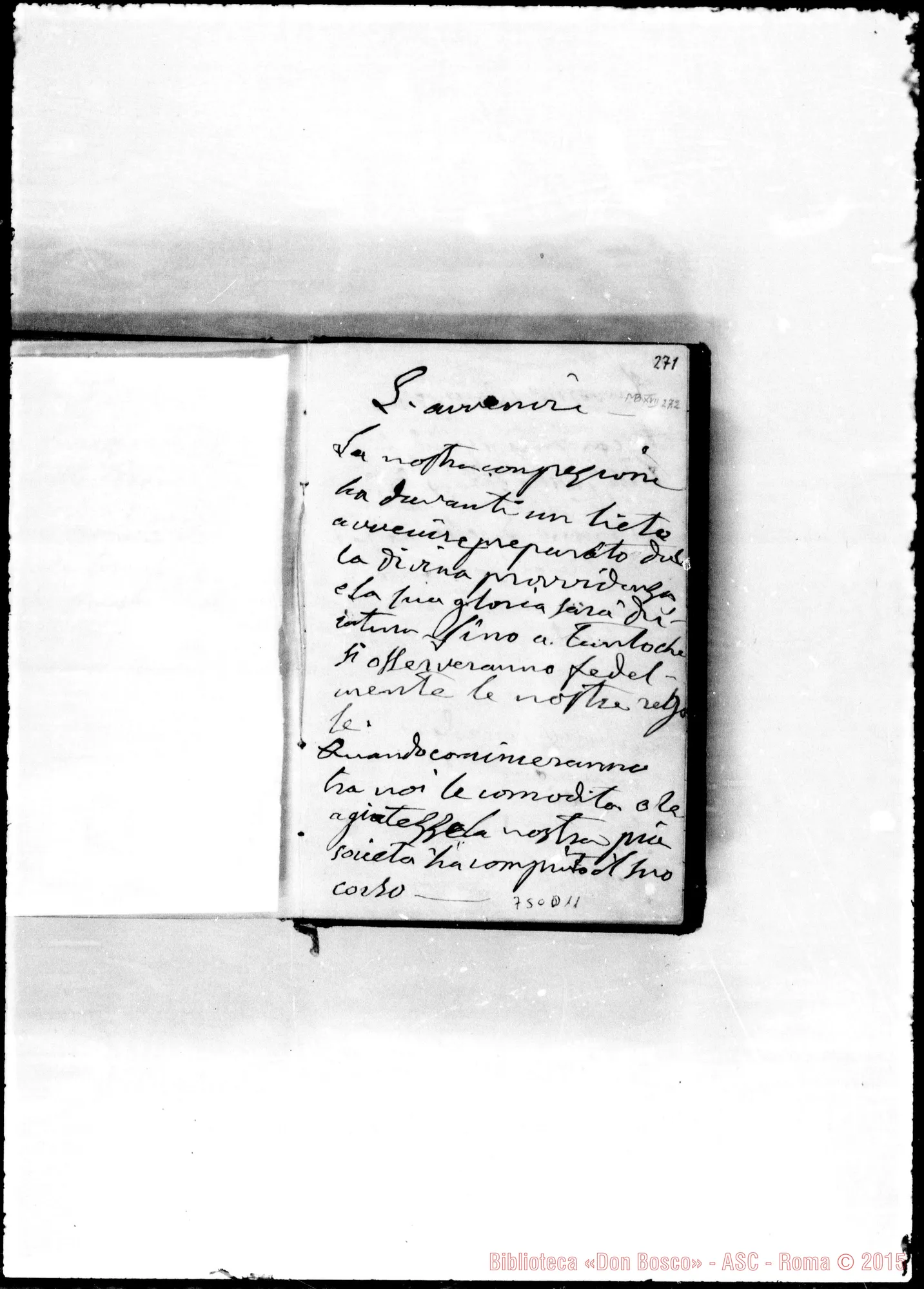 Fotogramma D 11 — 1884-5-6. Memorie, pel sac. Gio. Bosco…