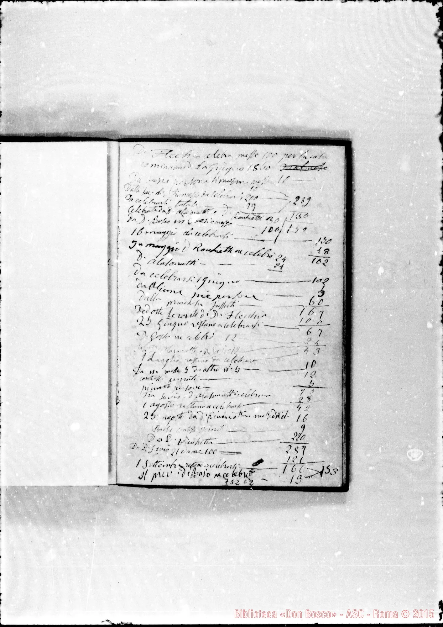 Fotogramma C 2 — Libro delle Messe. Dal 1841… Ms. Bosco