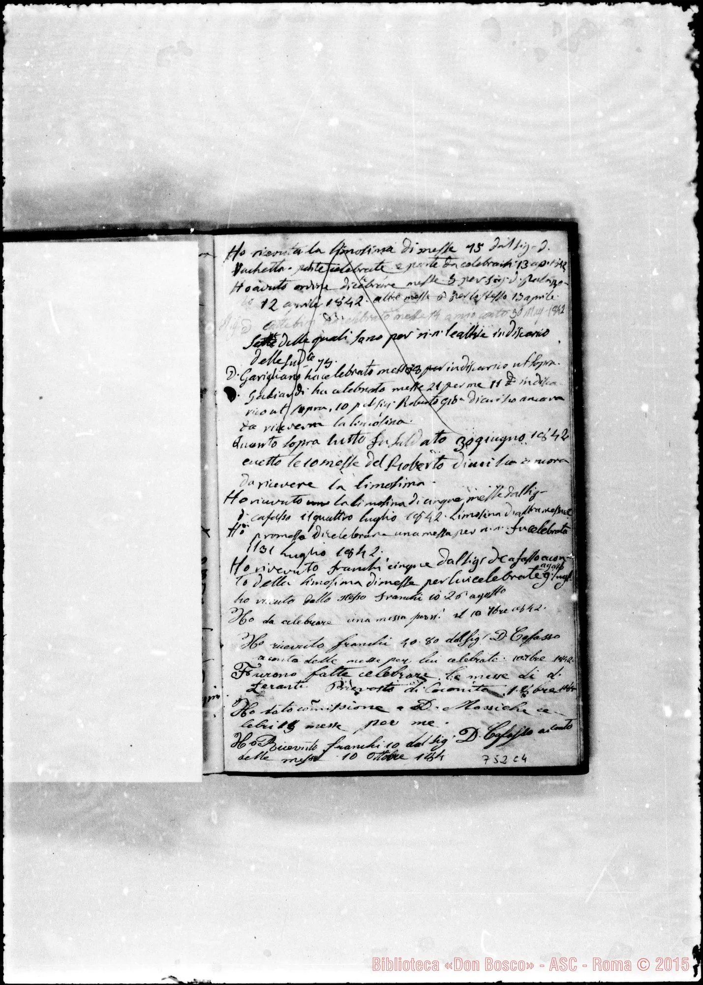 Fotogramma C 4 — Libro delle Messe. Dal 1841… Ms. Bosco