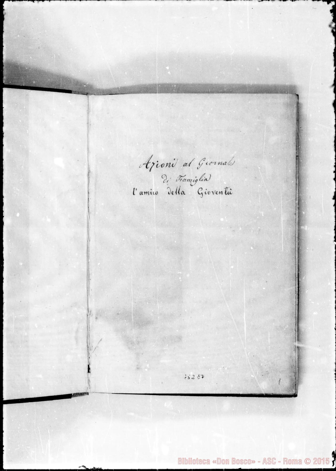 Fotogramma E 7 — Azioni al Giornale di Famiglia l’amico della gioventù. Ms. Bosco