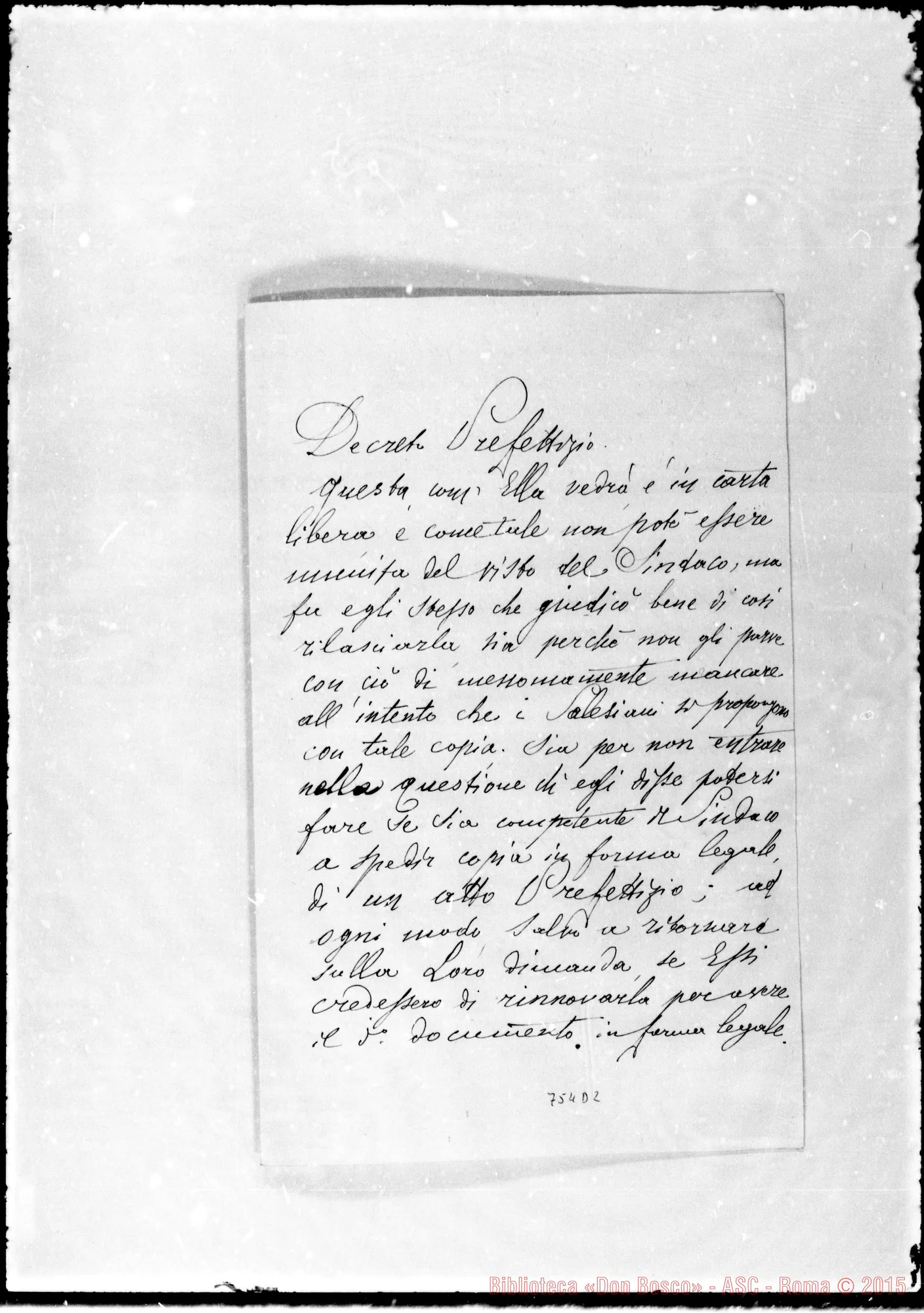 Fotogramma D 2 — Cantù, dal Registro di popolazione-Molto Rev.do Sig.