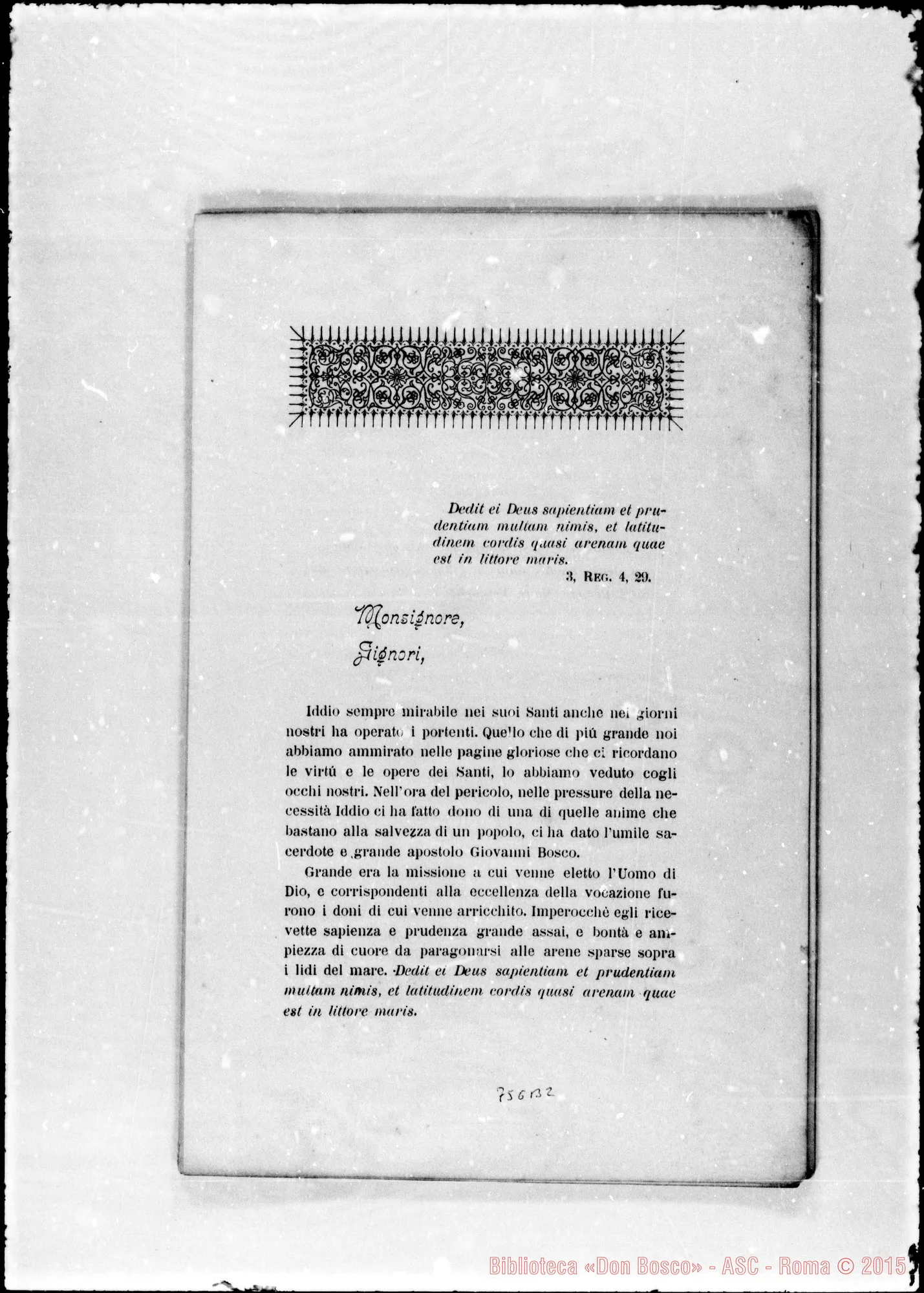Fotogramma B 2 — Nella chiesa vescovile di S. Filippo: Elogio funebre da Mons. Bonelli