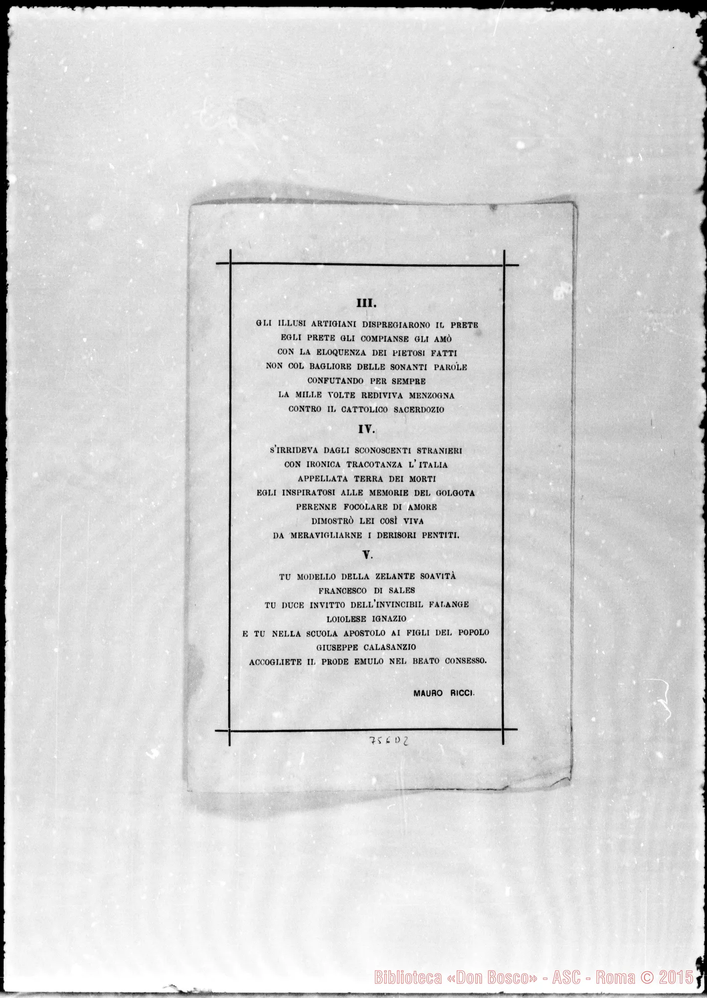 Fotogramma D 2 — Funerali all’Oratorio delllmmacolata