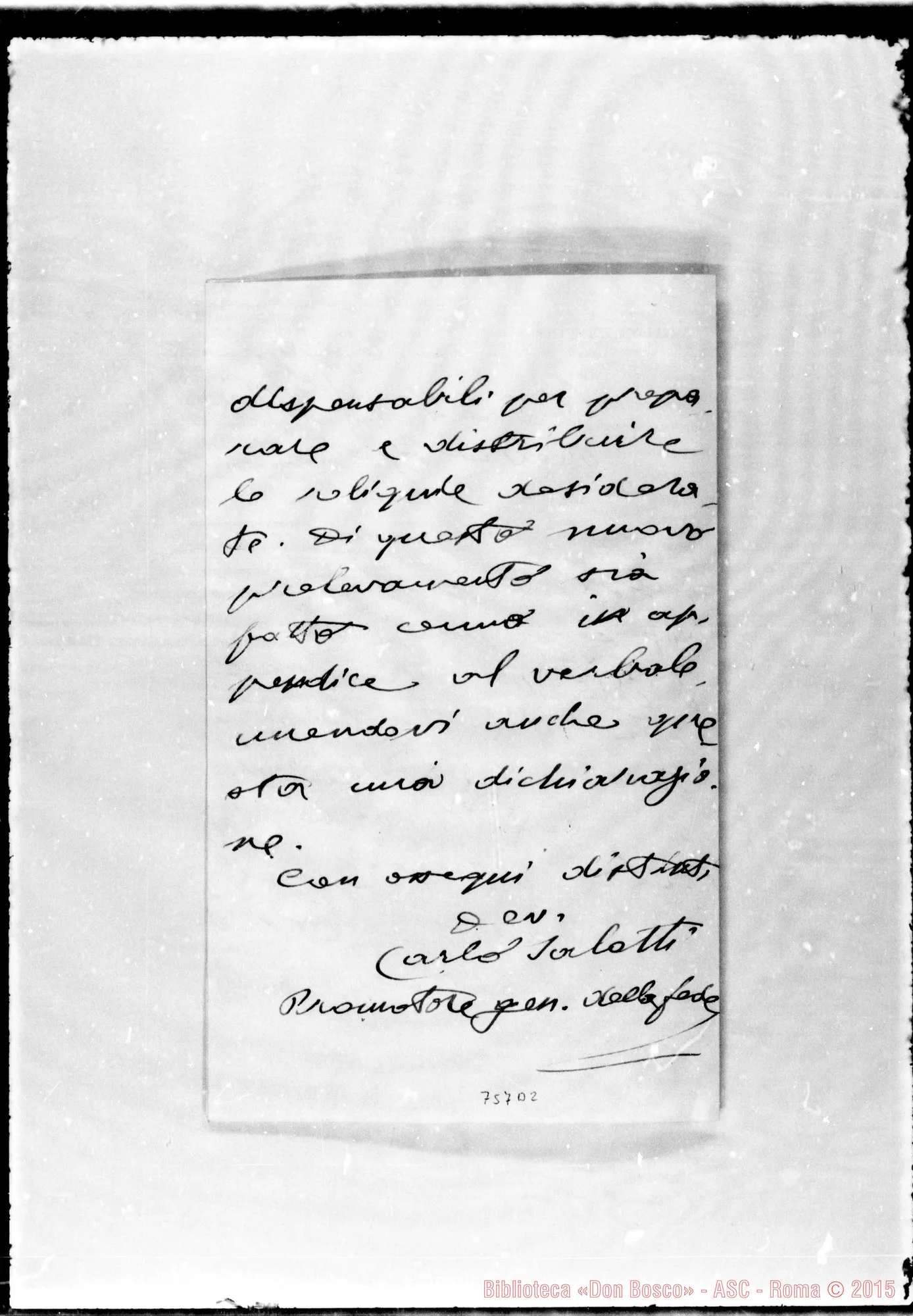 Fotogramma D 2 — Salotti (della Congr. dei Riti)-Rinaldi. Acclusa un’altra da Rinaldi